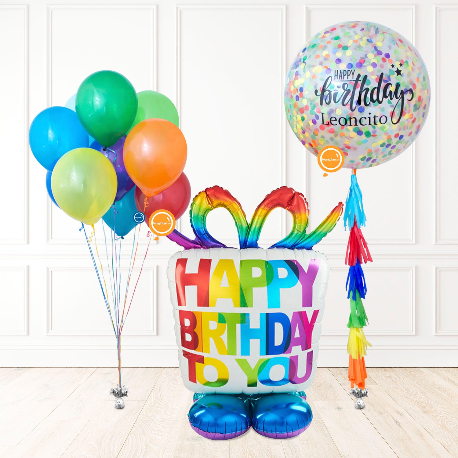 Globos Transparentes Decorados con Confetti.