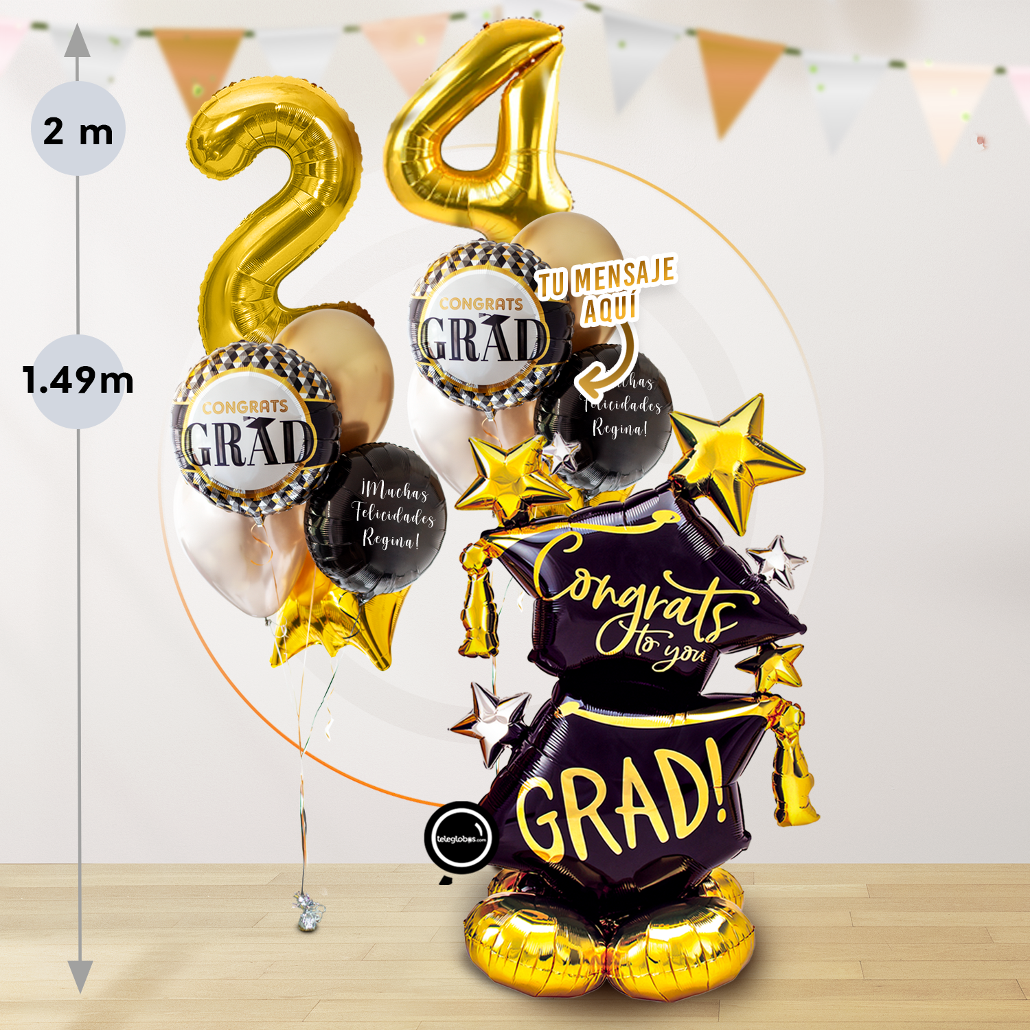 AirLoonz -Congrats to you Grad!- y Dos Número Gigantes de 87cm de Altura!