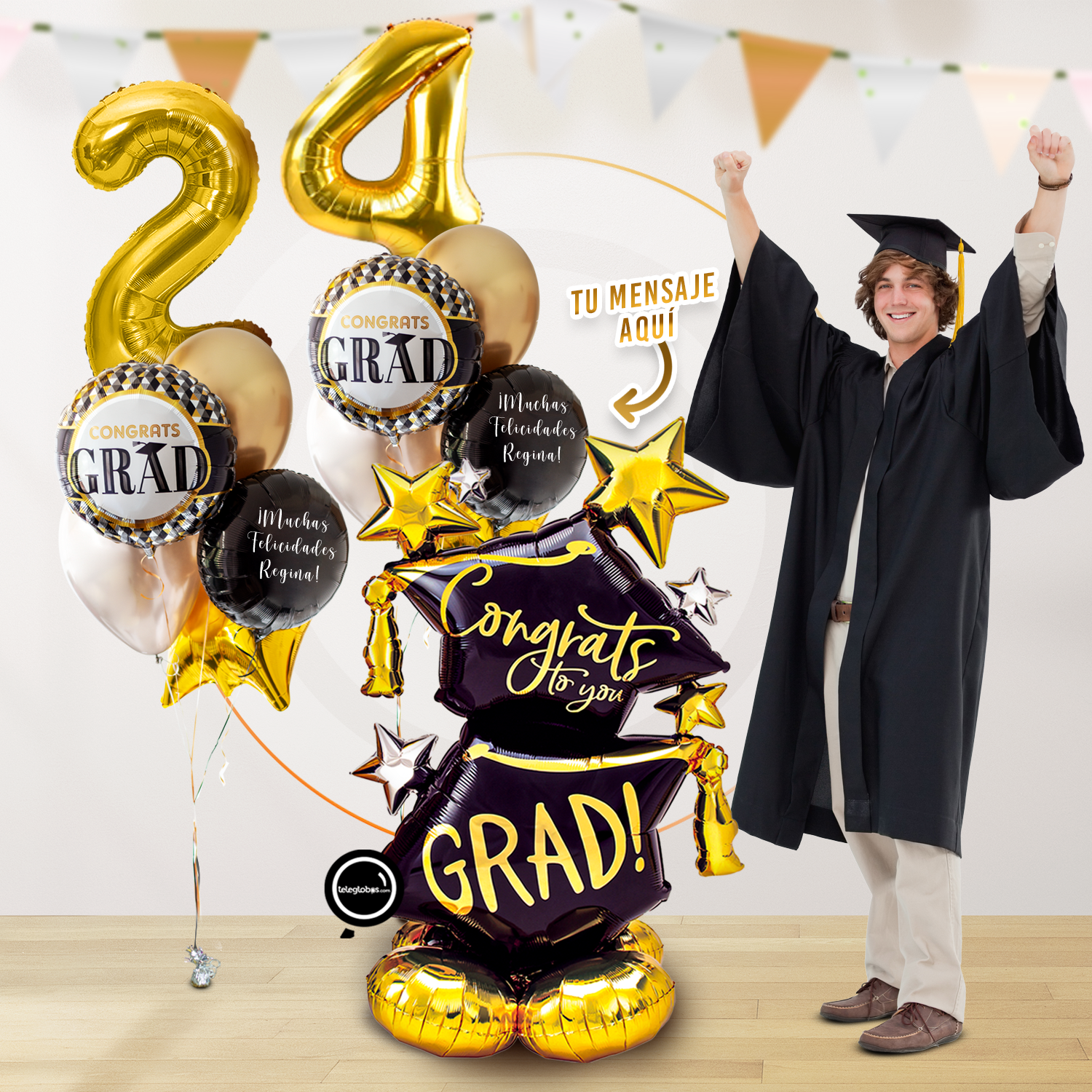 AirLoonz -Congrats to you Grad!- y Dos Número Gigantes de 87cm de Altura!