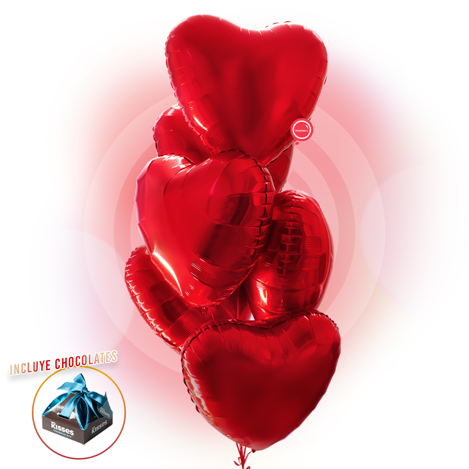 Globos de Corazón Rojo con Helio - Envio gratis en CDMX