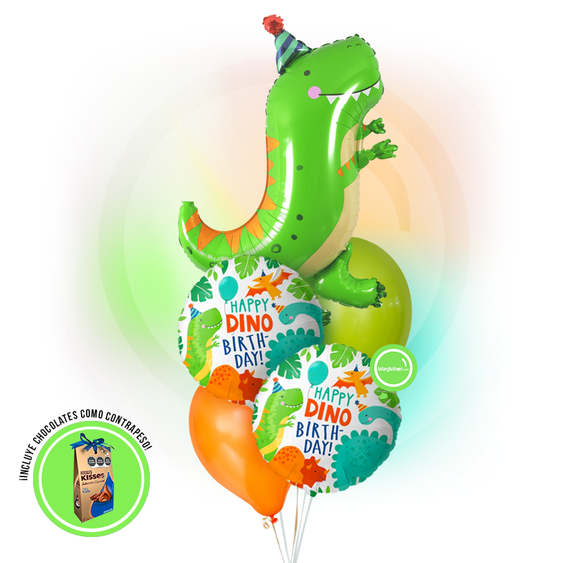 Bouquet de Globos Cumpleaños -Dinosaurio Cumpleaños-