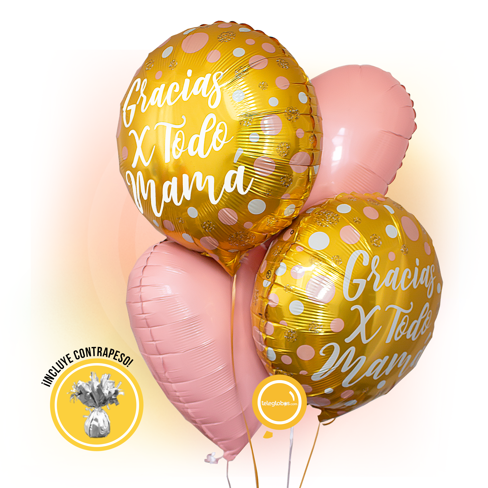 Bouquet de Globos - Gracias por todo mamá globos para mamá globos para envia a mama regalo para mamá regalos para el día de las madres