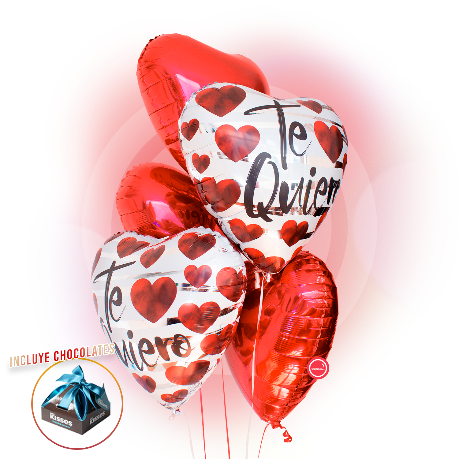 Bouquet de Globos de Amor Inflados con Helio - Te quiero