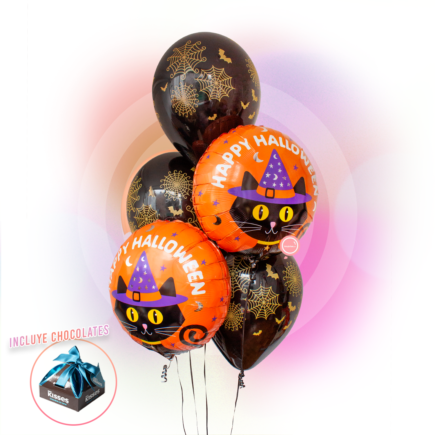 Bouquet de Globos para Halloween - Black Cat -