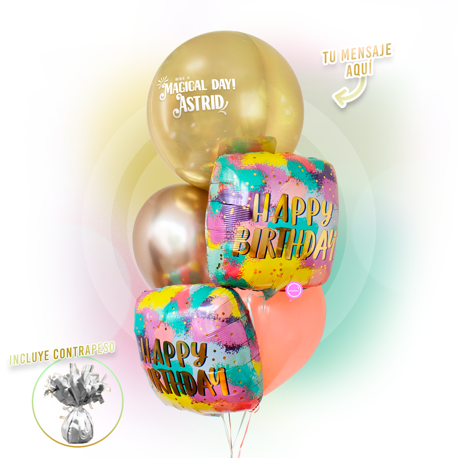 Bunch de Globos Inflados con Helio -Pintura Mágica-