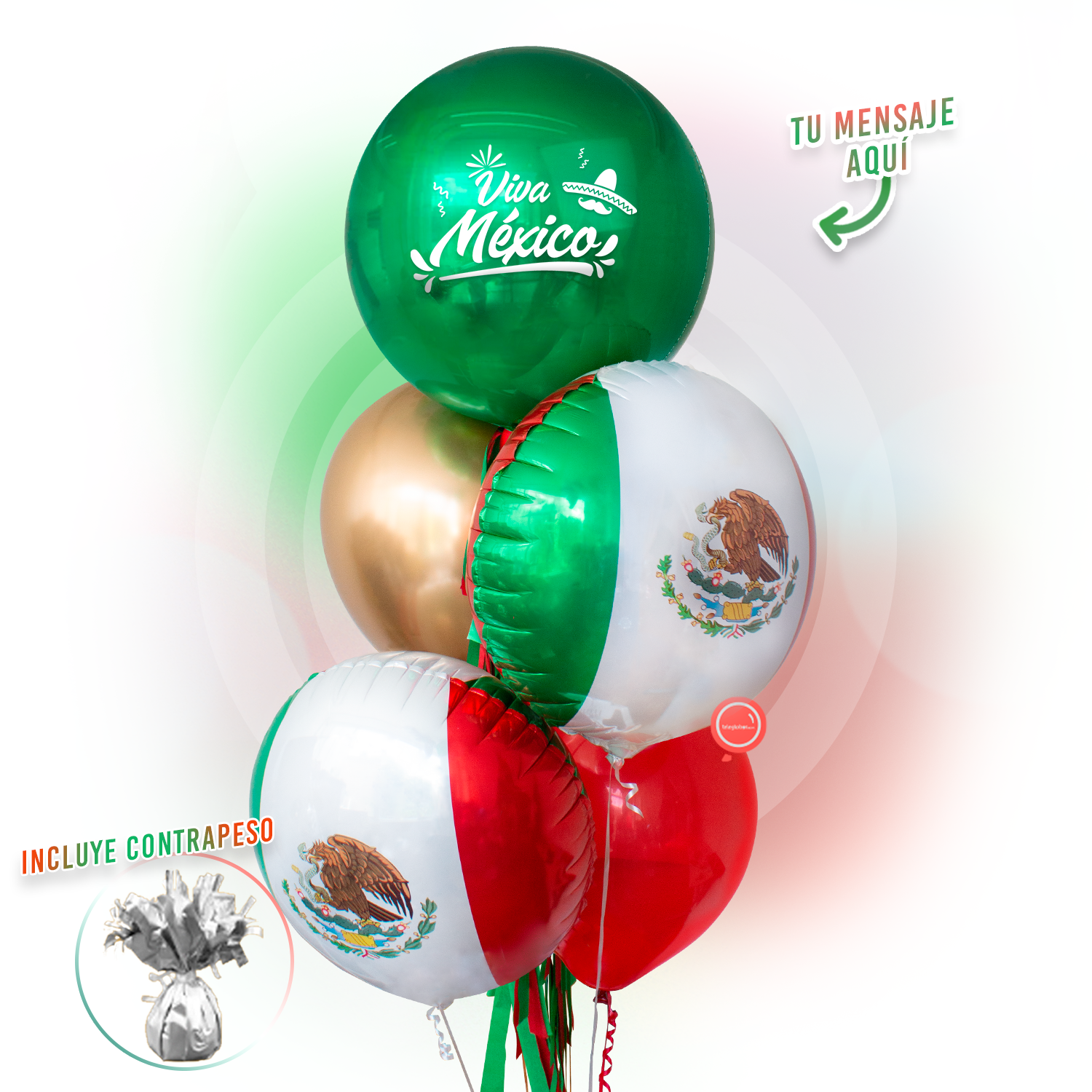 Bunch de Globos Inflados con Helio -Fiesta Patria-