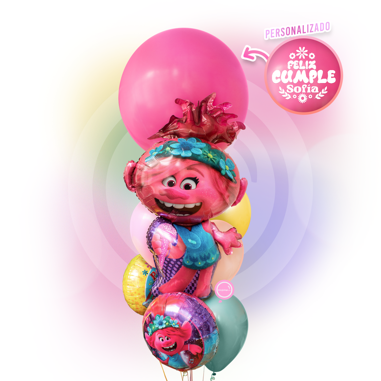 Bunch de Globos Inspira -Trolls Princesa Poppy-