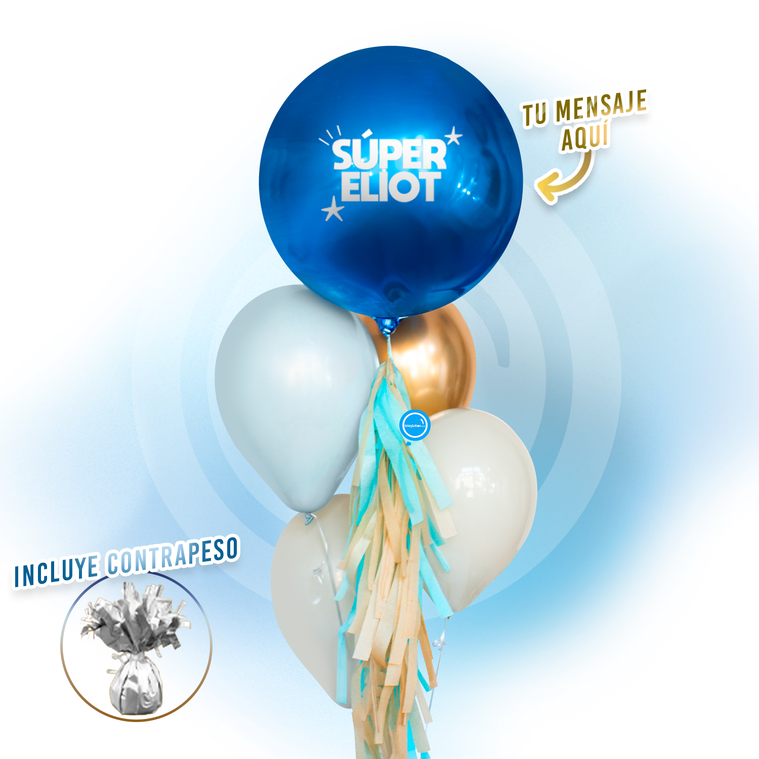 Bunch de Globos con Helio - Blue Navy -