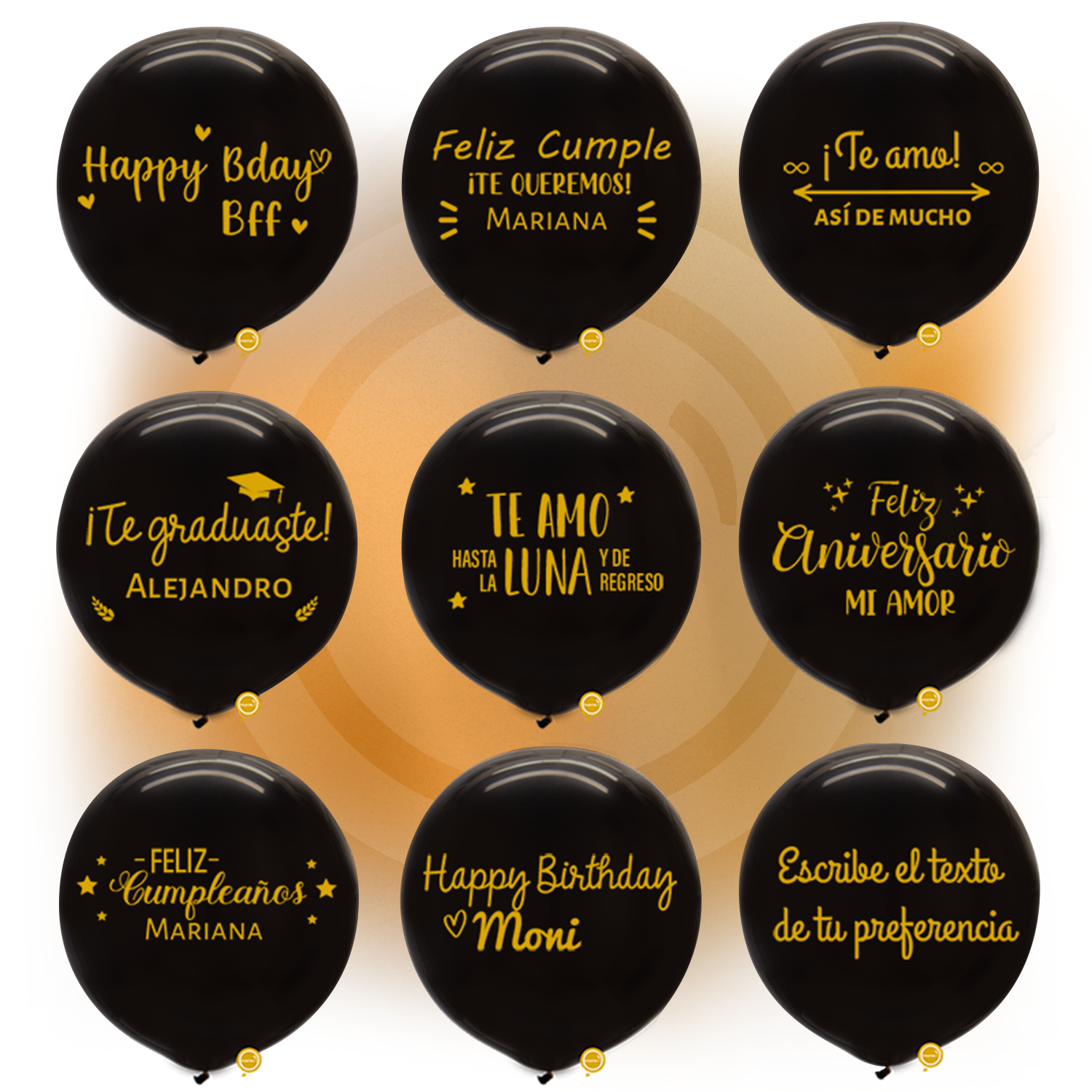 Globo Negro 24" personalizado globos gigantes con personalizado tu frase globos para cumpleaños