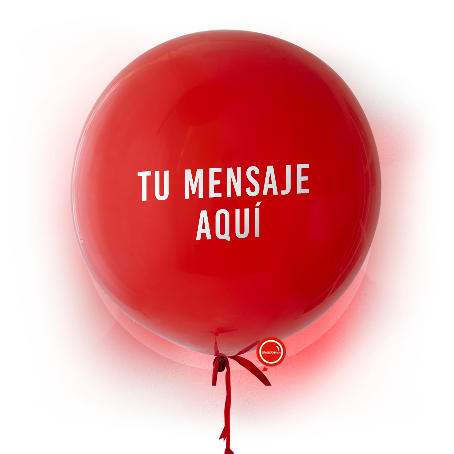 Globo Rojo 24" personalizado + 4 Fotos | Globos y Regalos Teleglobos.com.mx. Globos personalizados con mensaje