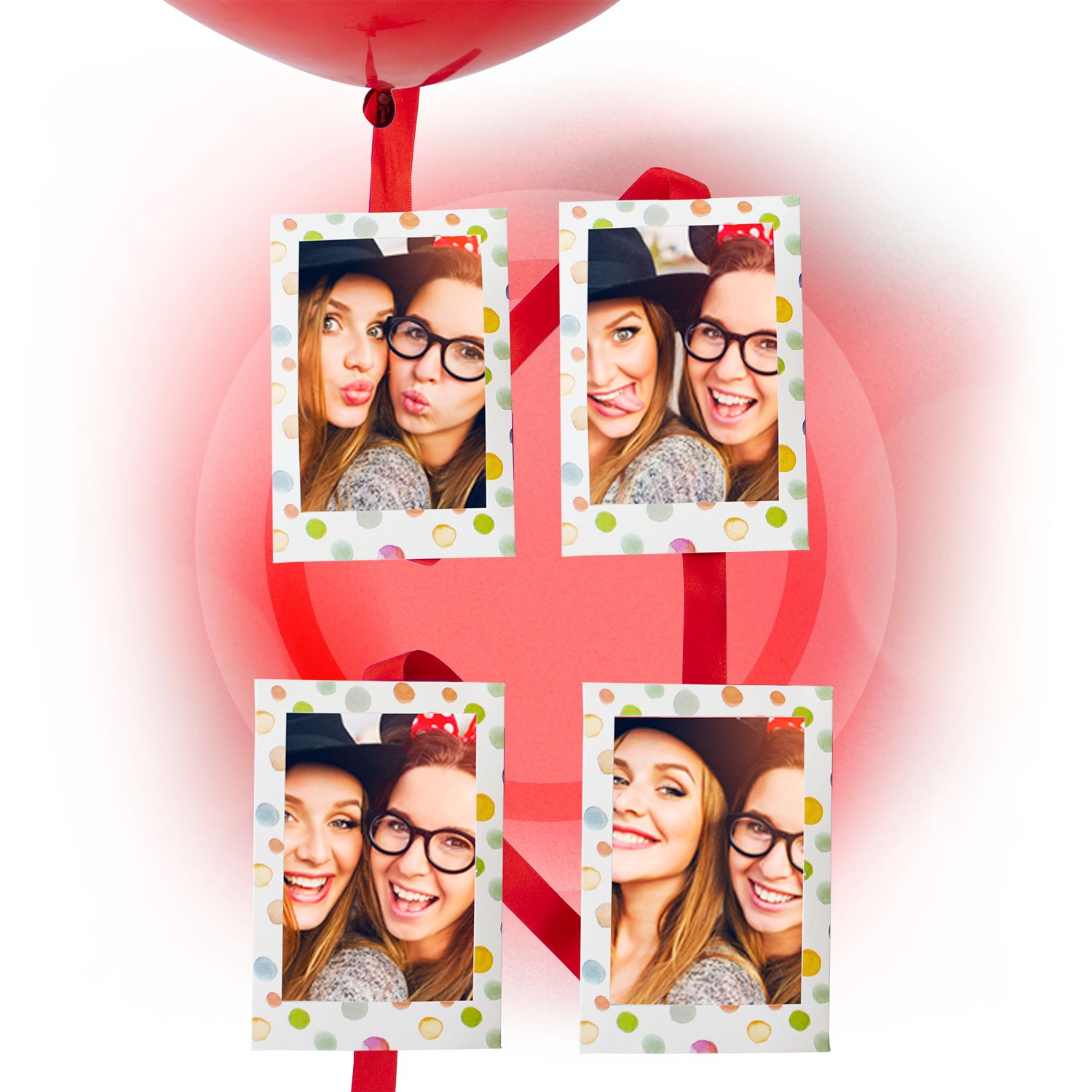 Globo Rojo 24" personalizado + 4 Fotos | Globos y Regalos Teleglobos.com.mx.