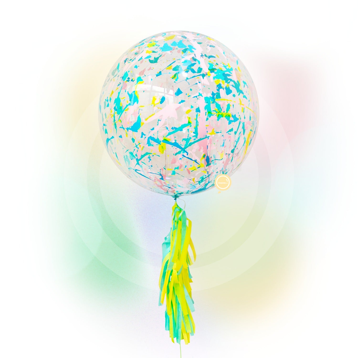 Globo Burbuja de 24" con Pintura Amarilla, Menta, Azul Cielo y Rosa