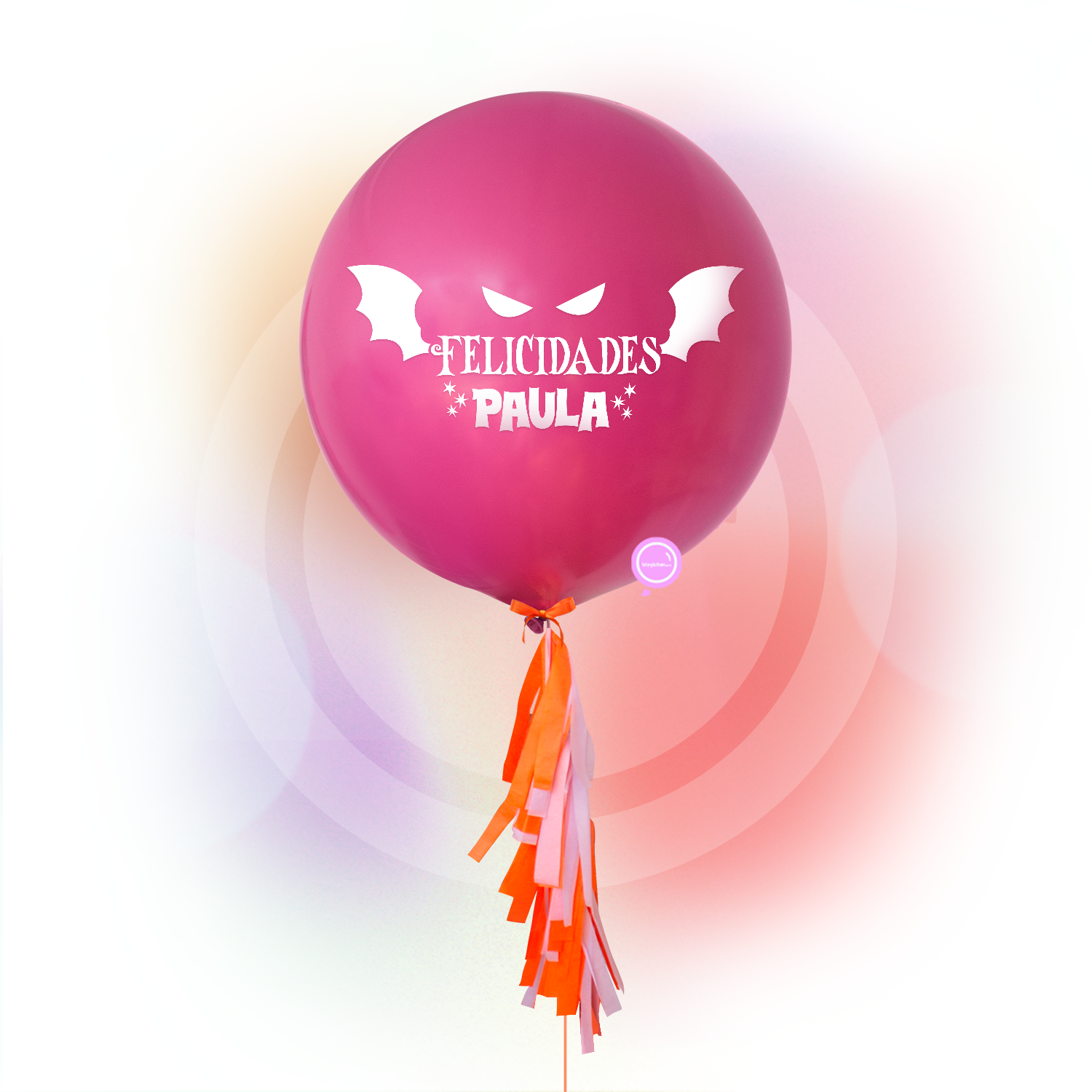 Globo Fashion Orquídea Morada Personalizado de 24" - Glamorous Pumpkin - Inflado con Helio