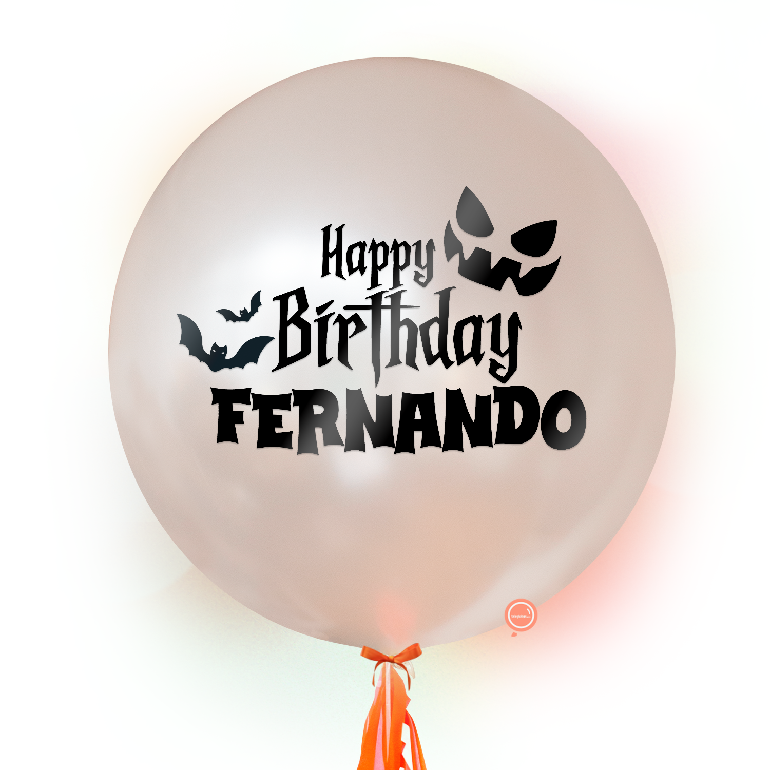 Globo Fashion Satín Perla Personalizado de 24 - Bats and Ghosts - Inflado con Helio