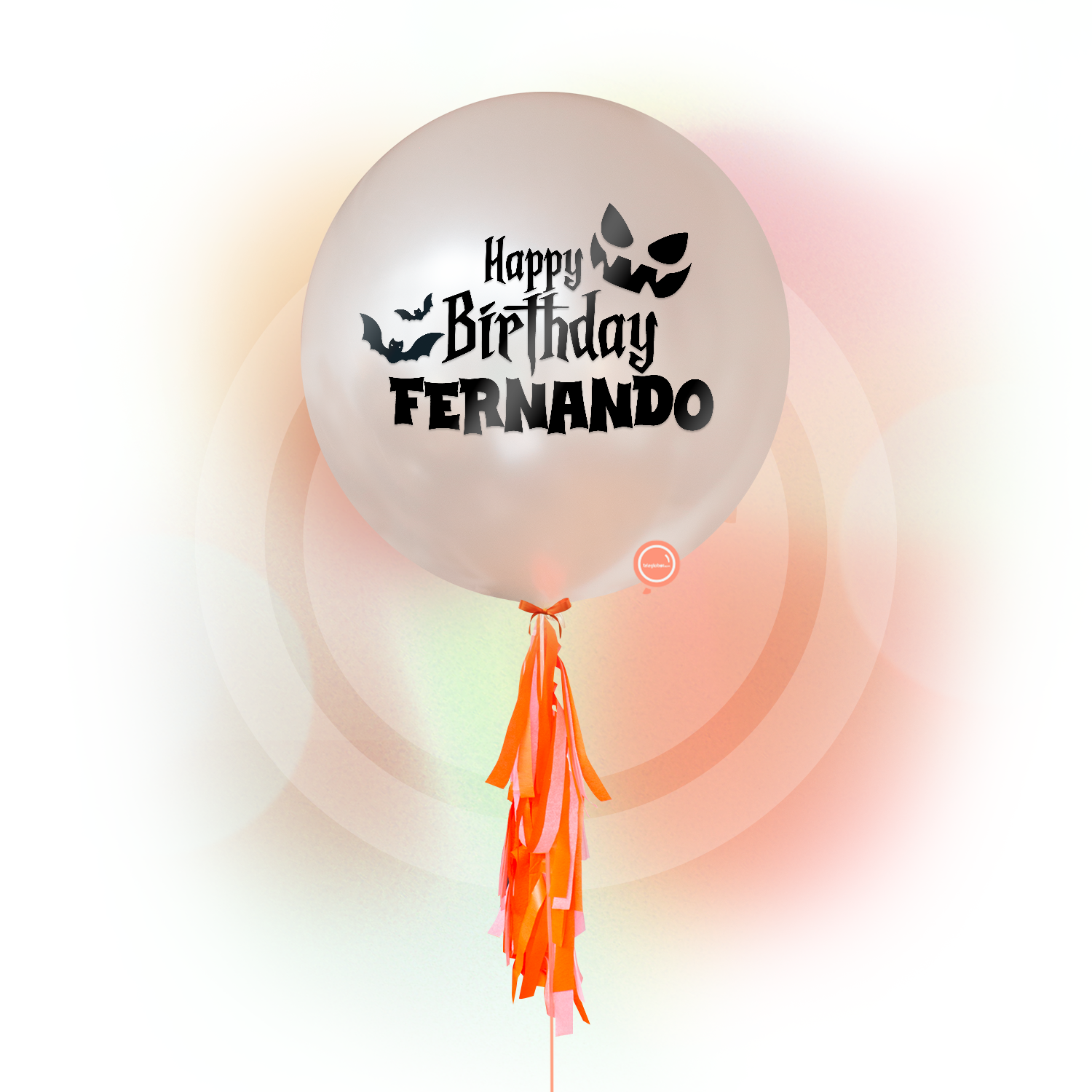 Globo Fashion Satín Perla de 24 - Bats and Ghosts - Inflado con Helio