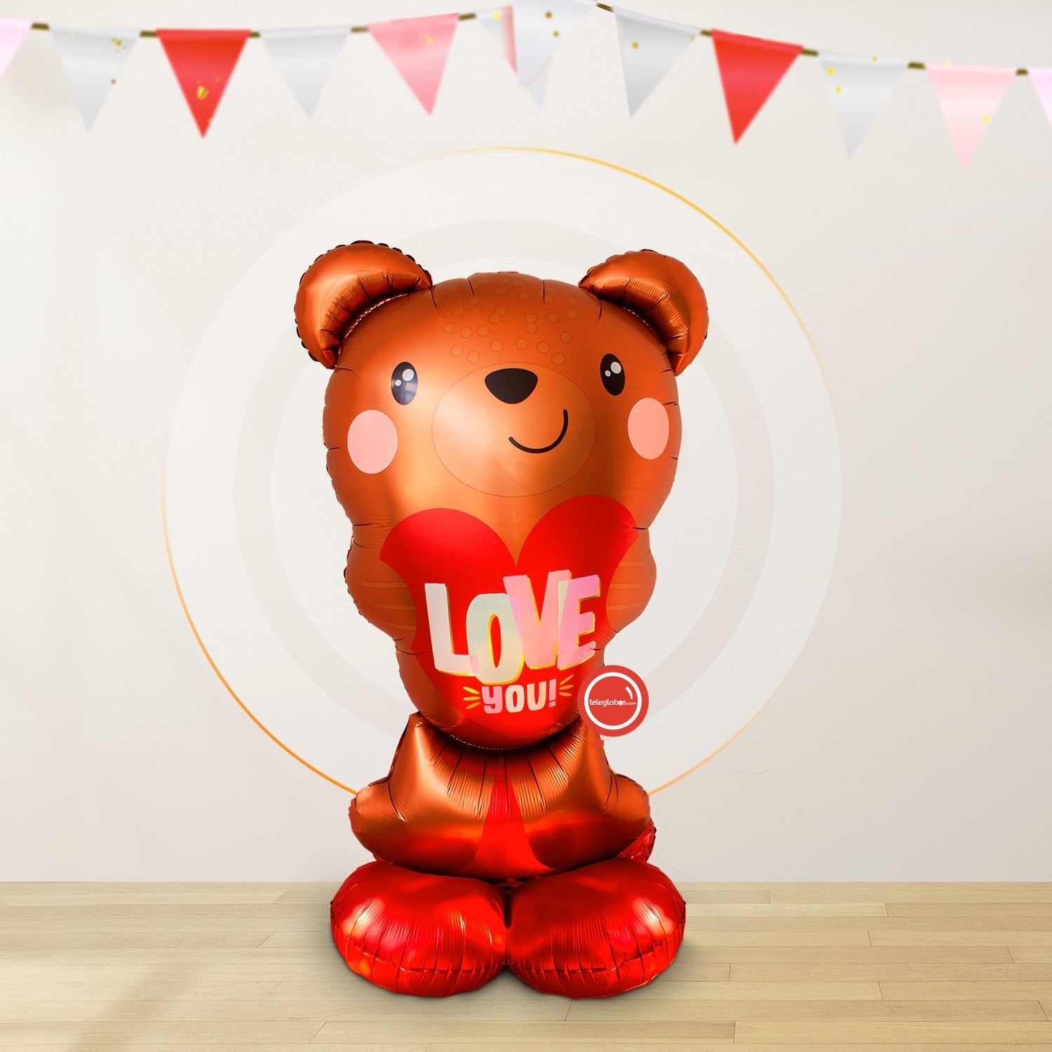 Globo INFLADO Metálico Airloonz de 49" - Satin Brown Love Bear