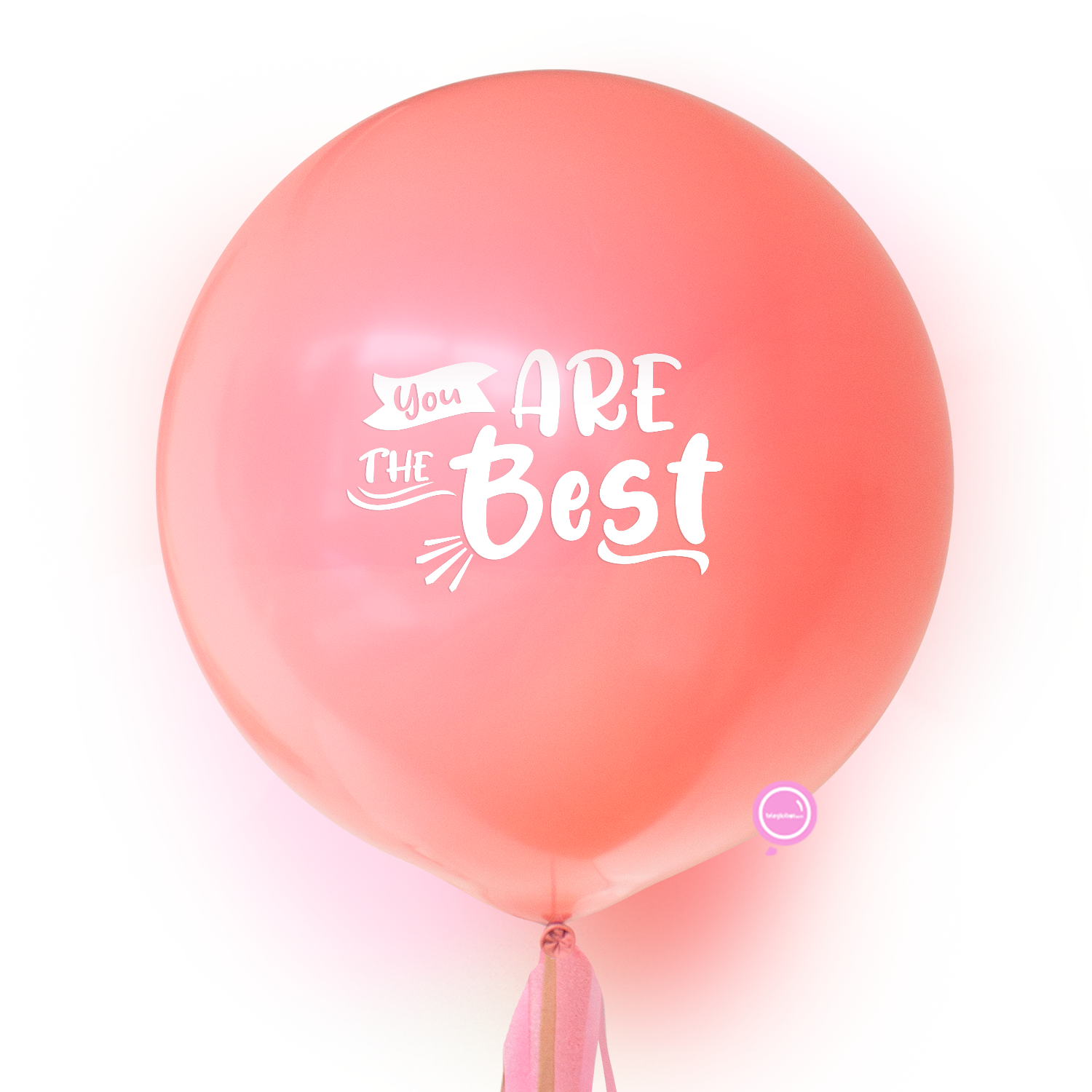 Globo Personalizado de 24" Pastel Mate Rosado Inflado con Helio