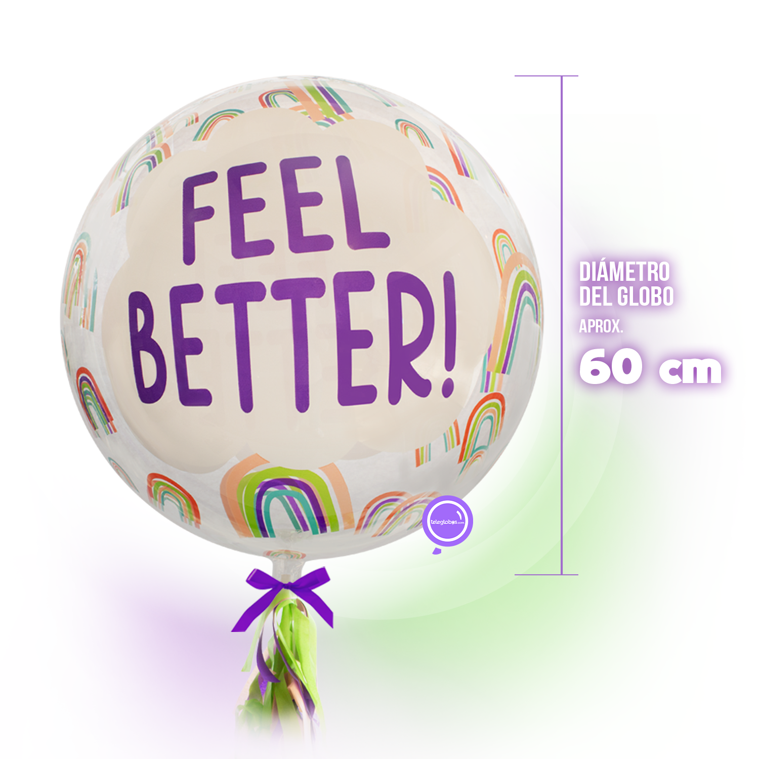 Globo Burbuja Crystal de 24" - Feel Better Rainbows