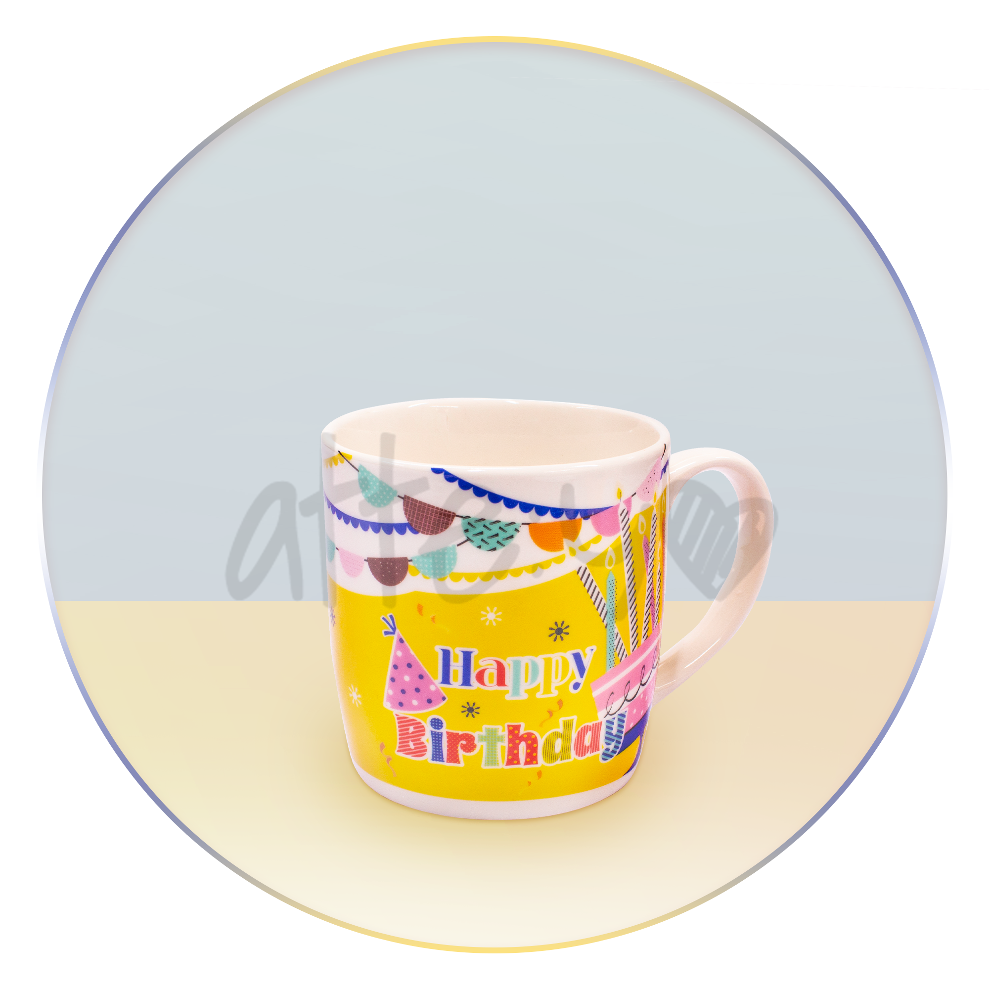 Taza Happy Birthday Pastel
