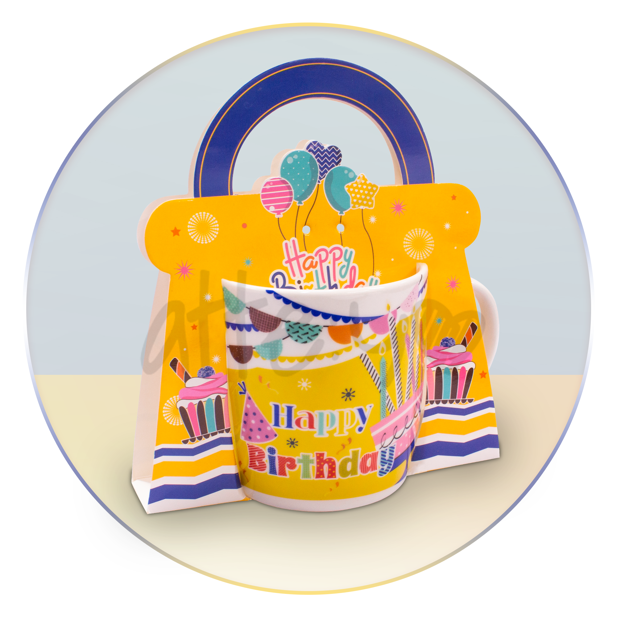 Taza Happy Birthday Pastel