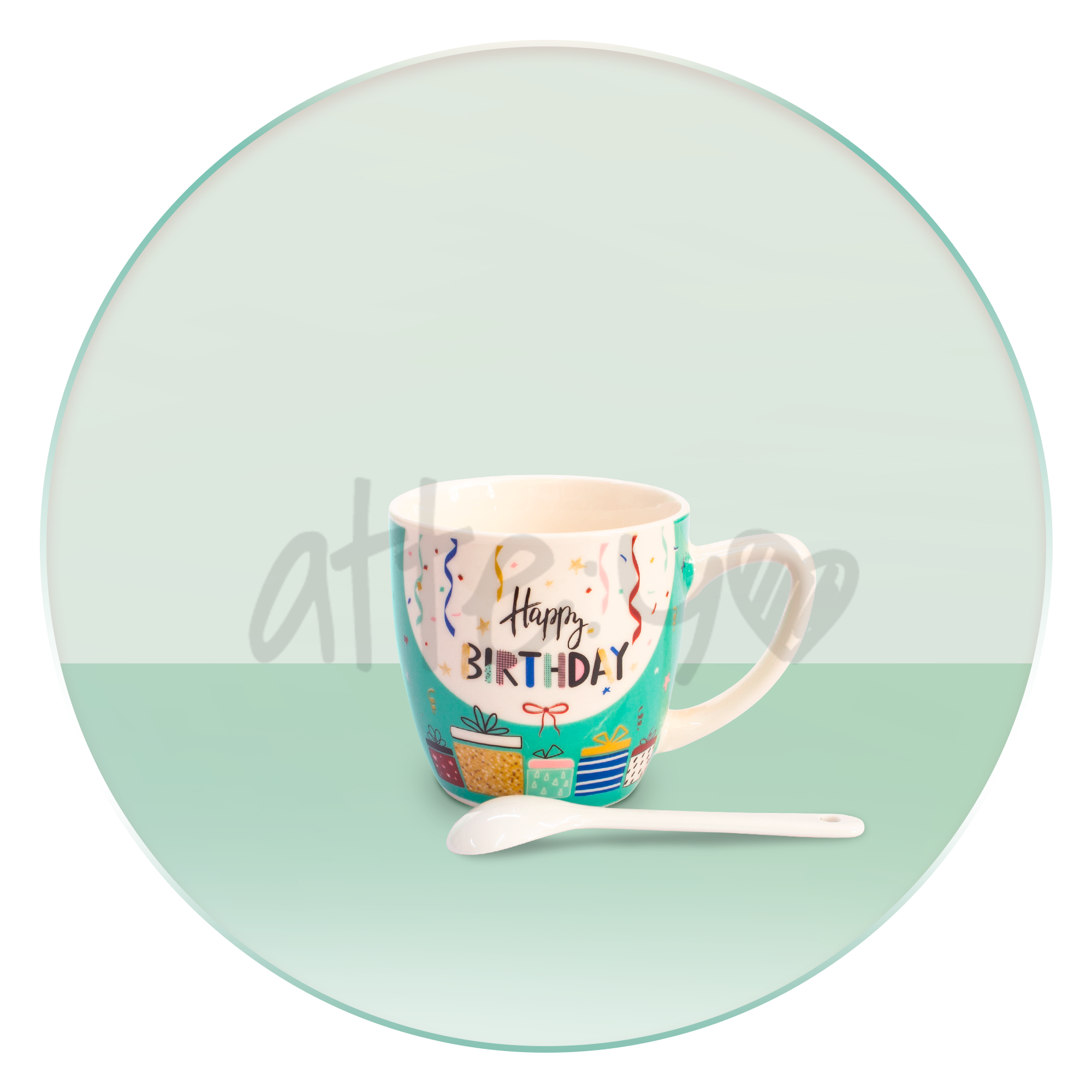 Taza Happy Birthday To You con cucharita