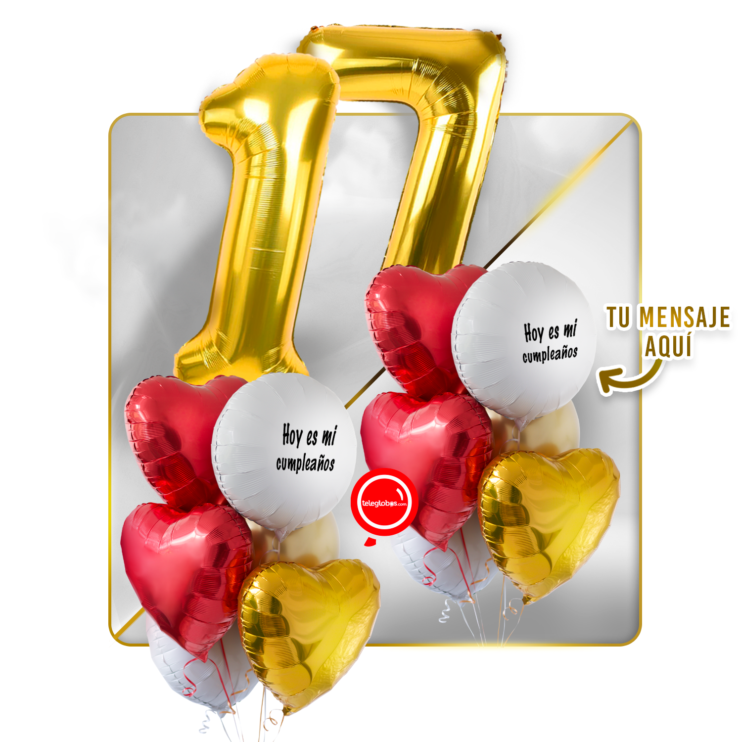 Kit celebrates -love and Gold- balloons Helium