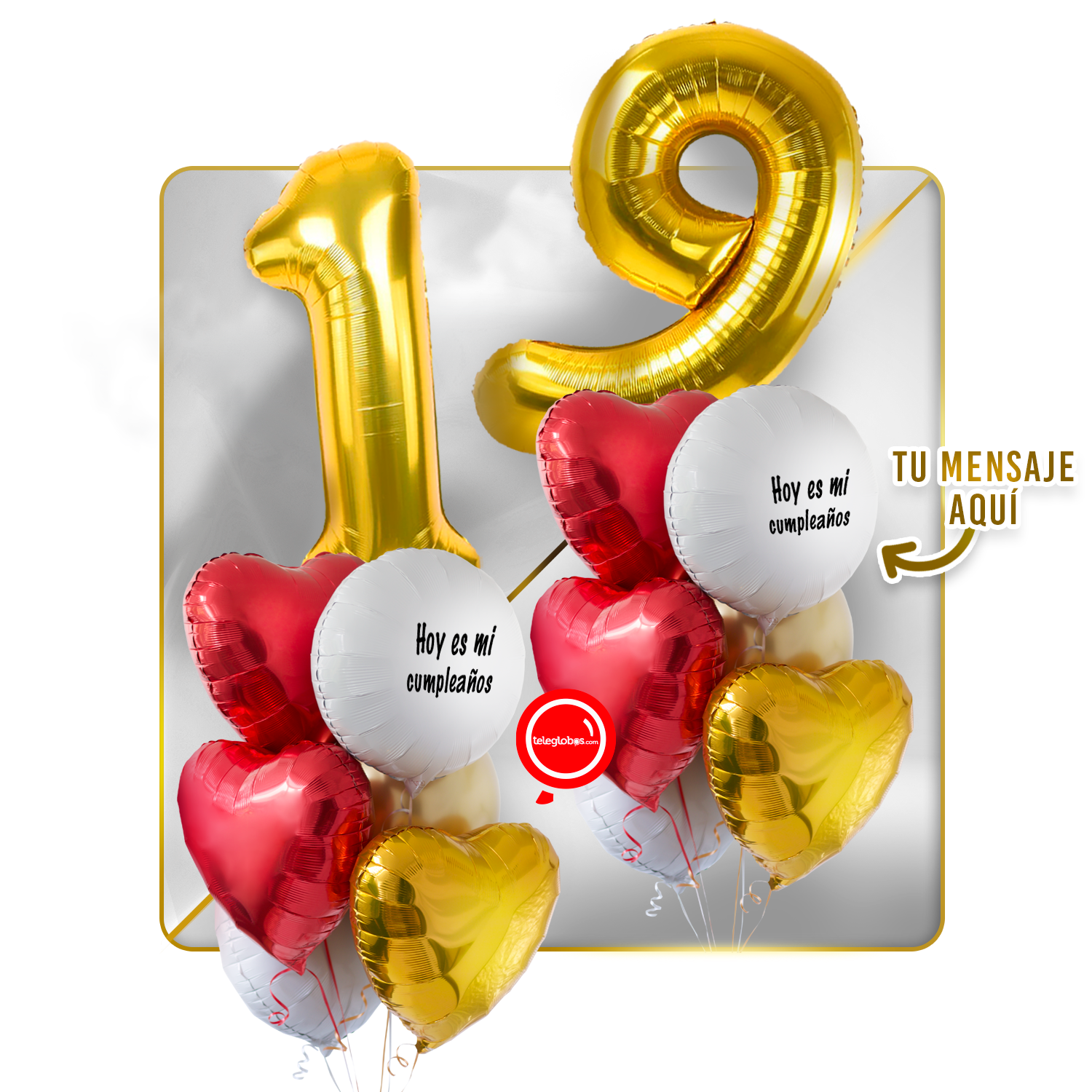 Kit celebrates -love and Gold- balloons Helium