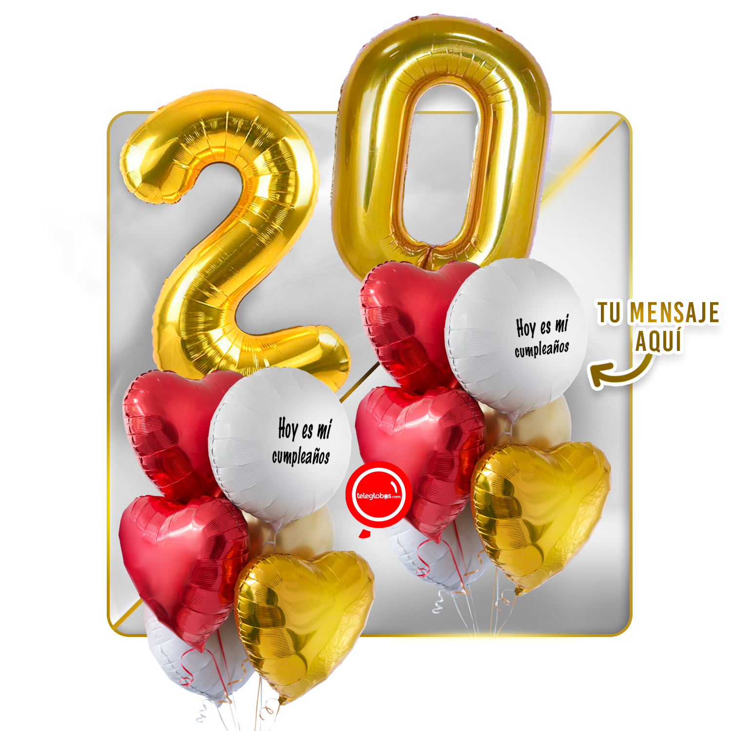 Kit celebrates -love and Gold- balloons Helium