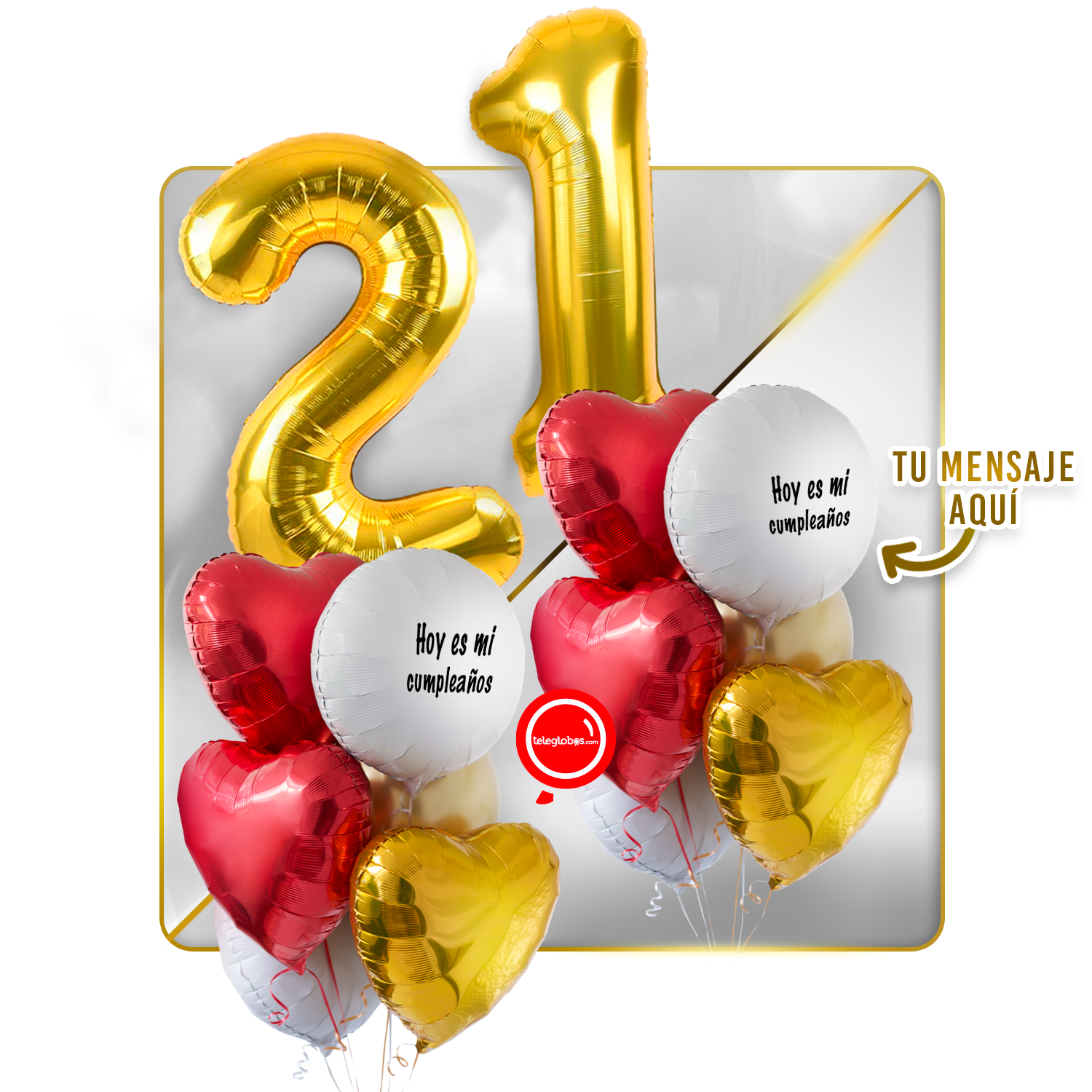 Kit celebrates -love and Gold- balloons Helium