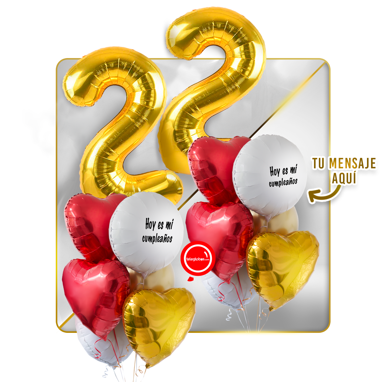 Kit celebrates -love and Gold- balloons Helium