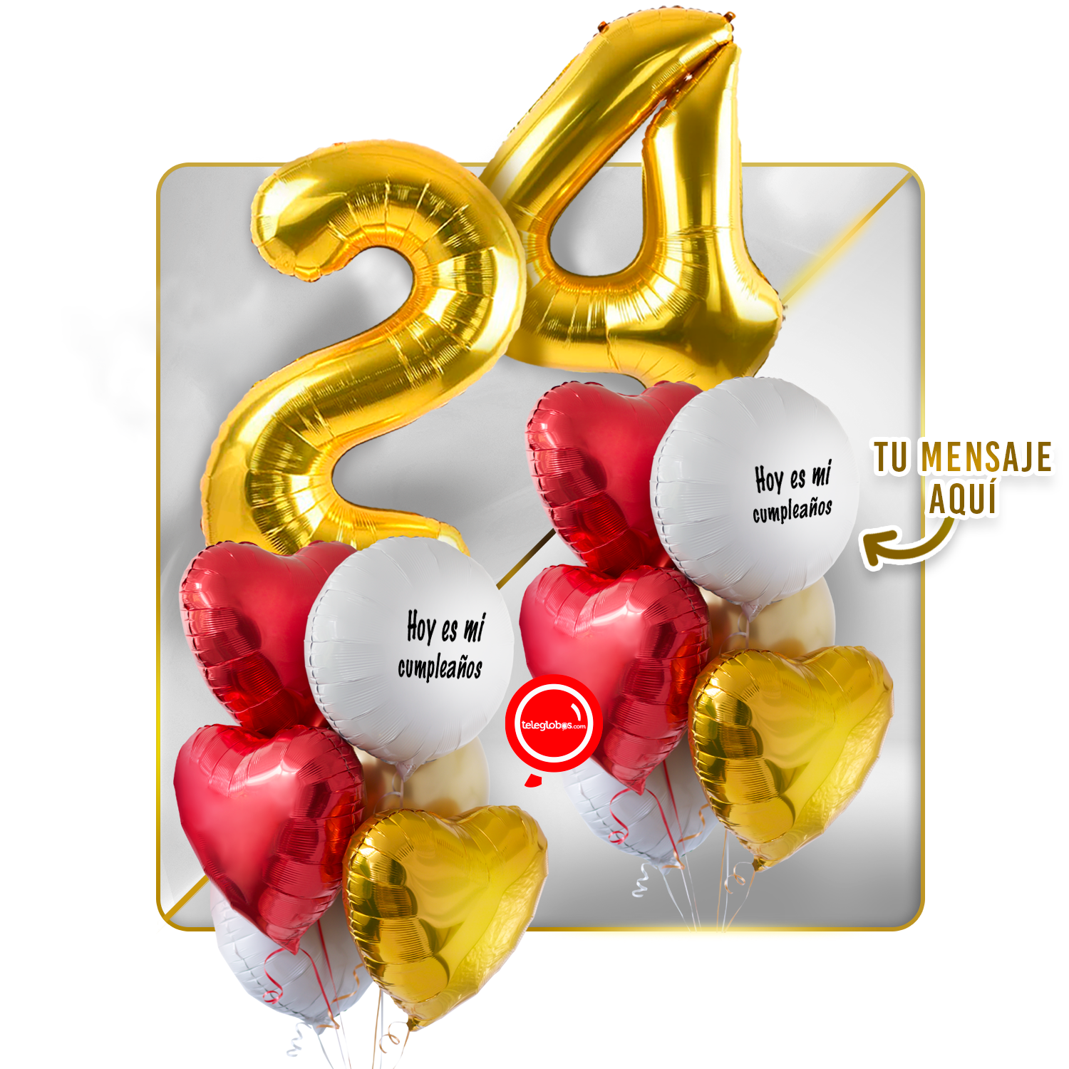 Kit celebrates -love and Gold- balloons Helium