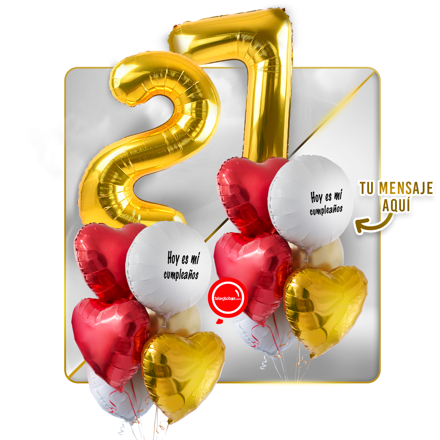 Kit celebrates -love and Gold- balloons Helium