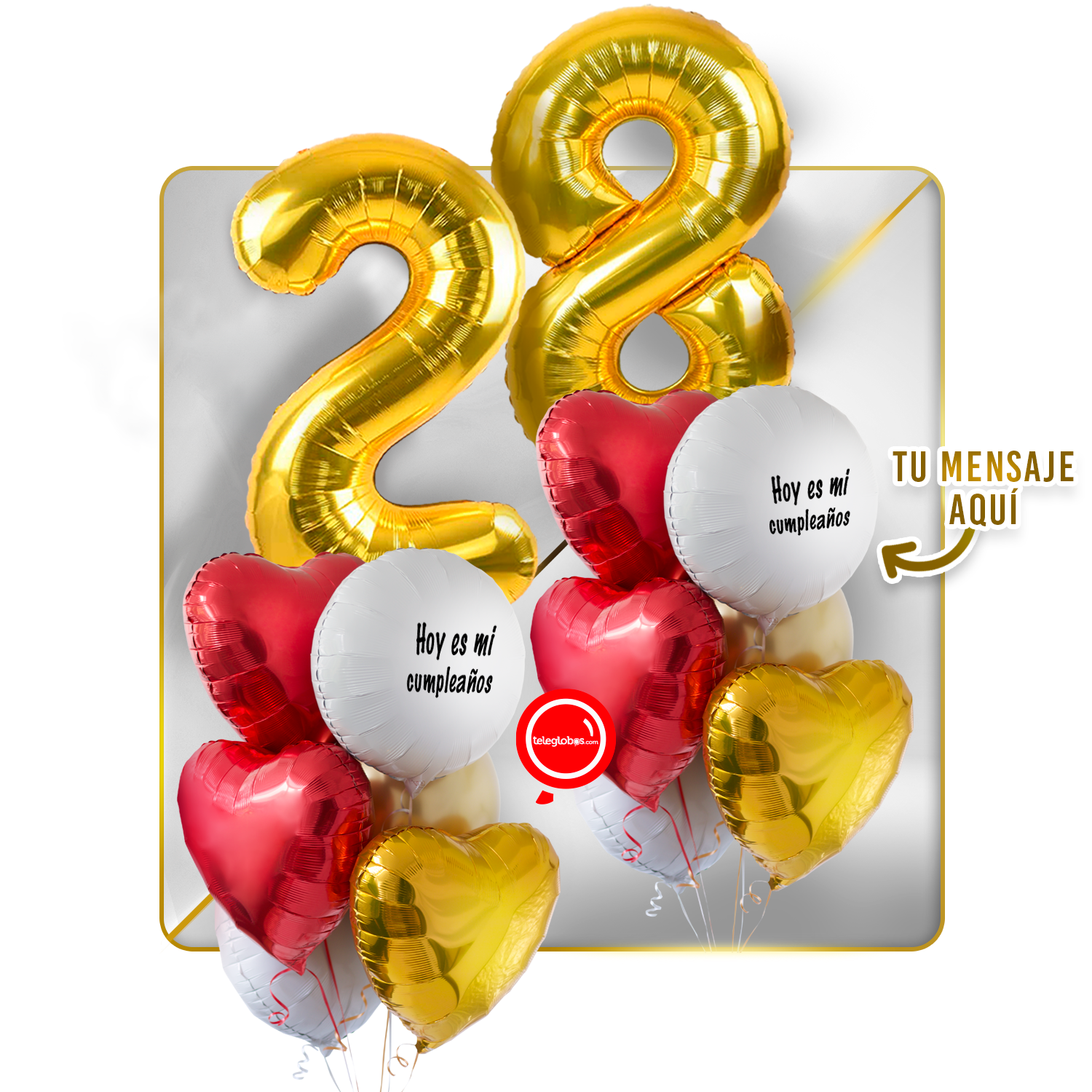 Kit celebrates -love and Gold- balloons Helium