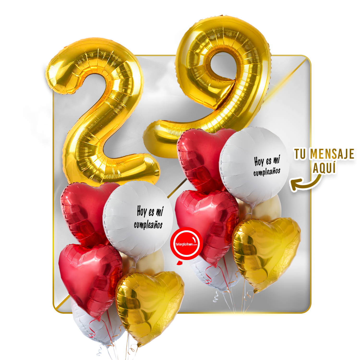 Kit celebrates -love and Gold- balloons Helium