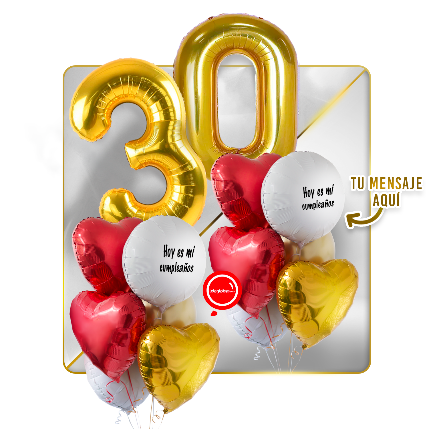 Kit celebrates -love and Gold- balloons Helium