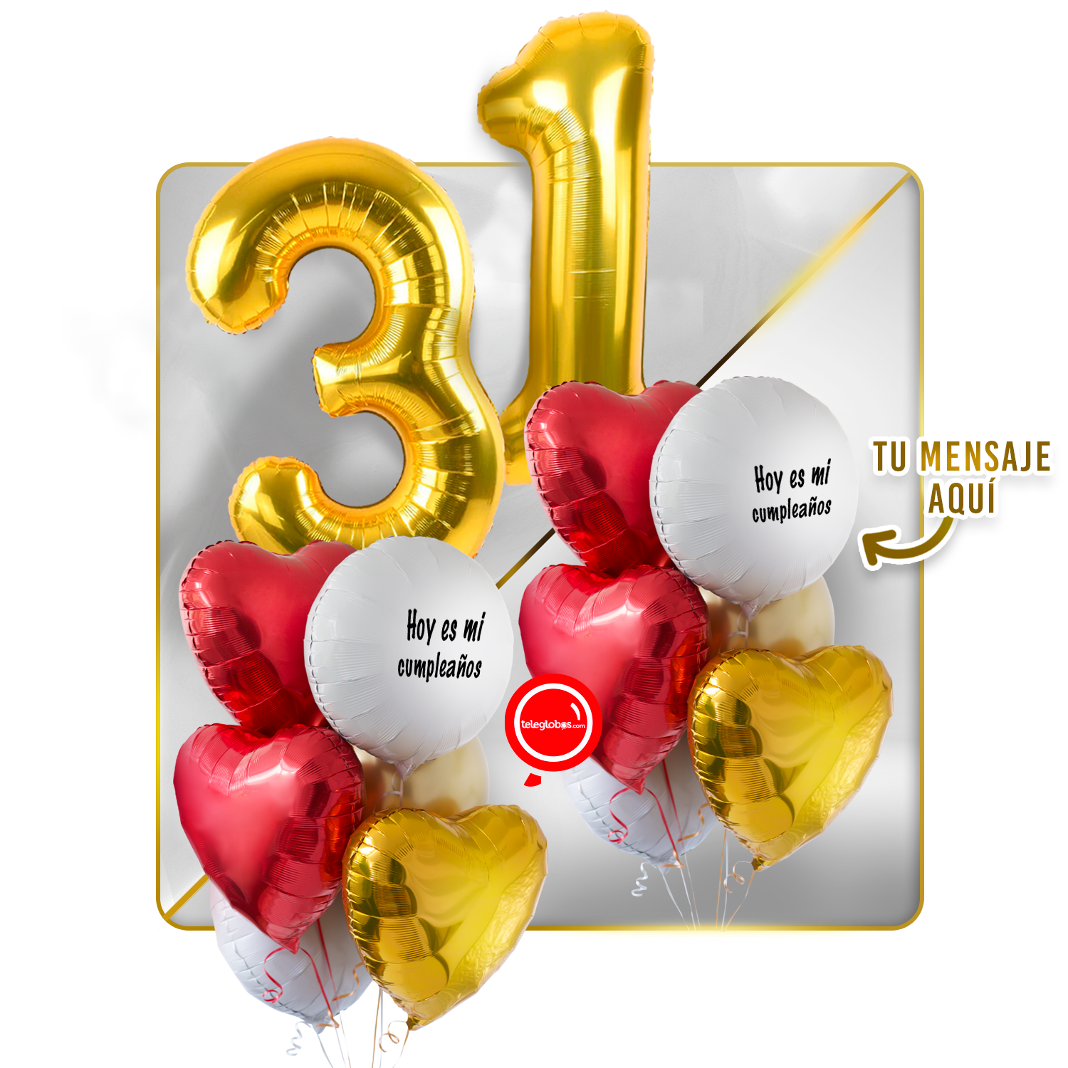 Kit celebrates -love and Gold- balloons Helium