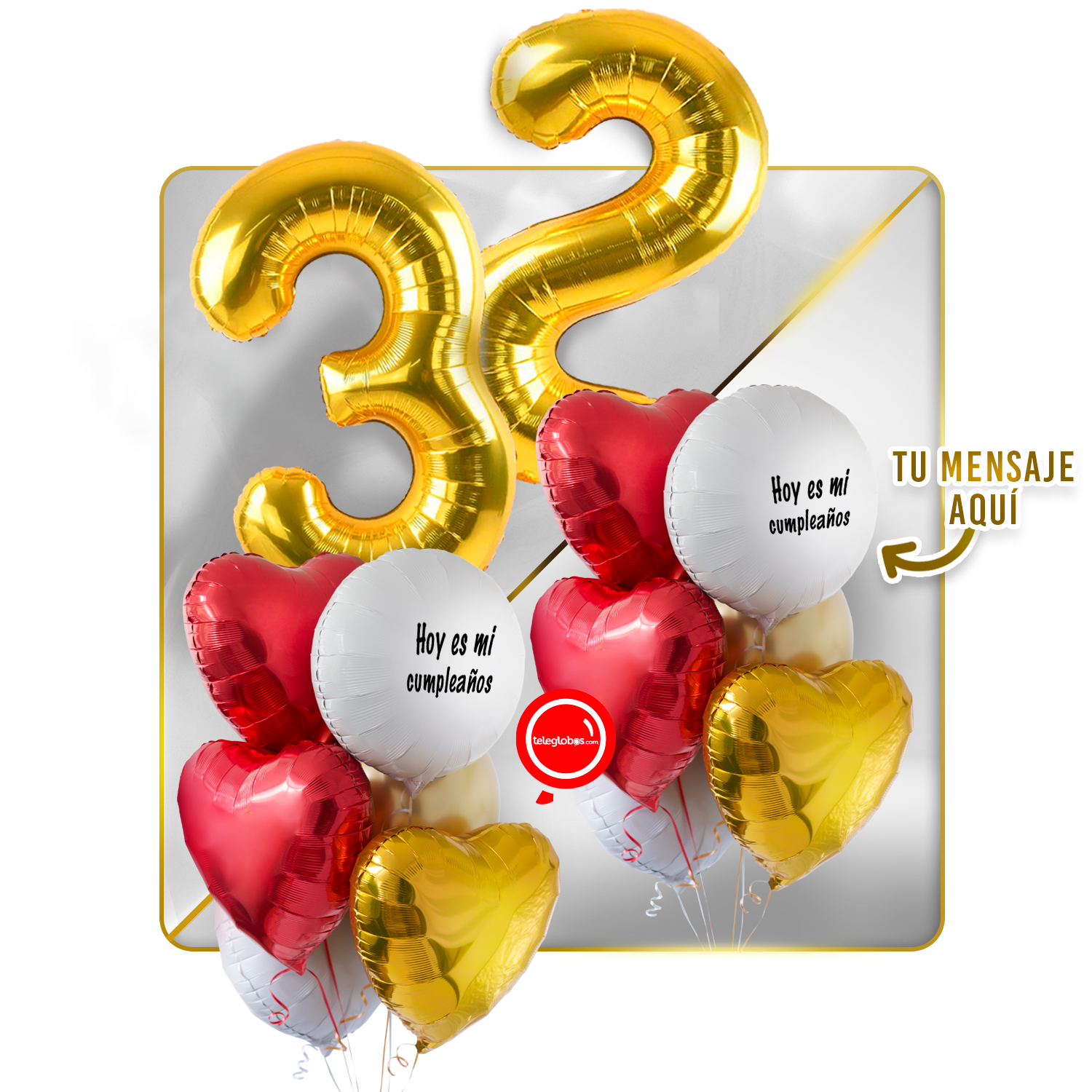 Kit celebrates -love and Gold- balloons Helium