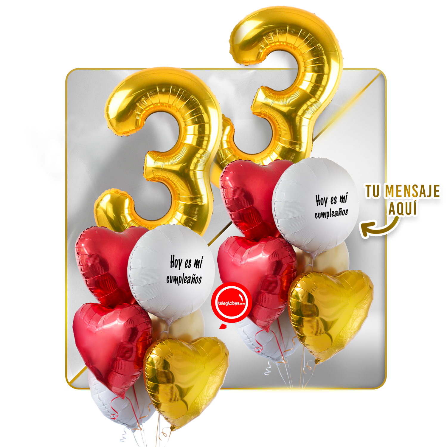 Kit celebrates -love and Gold- balloons Helium