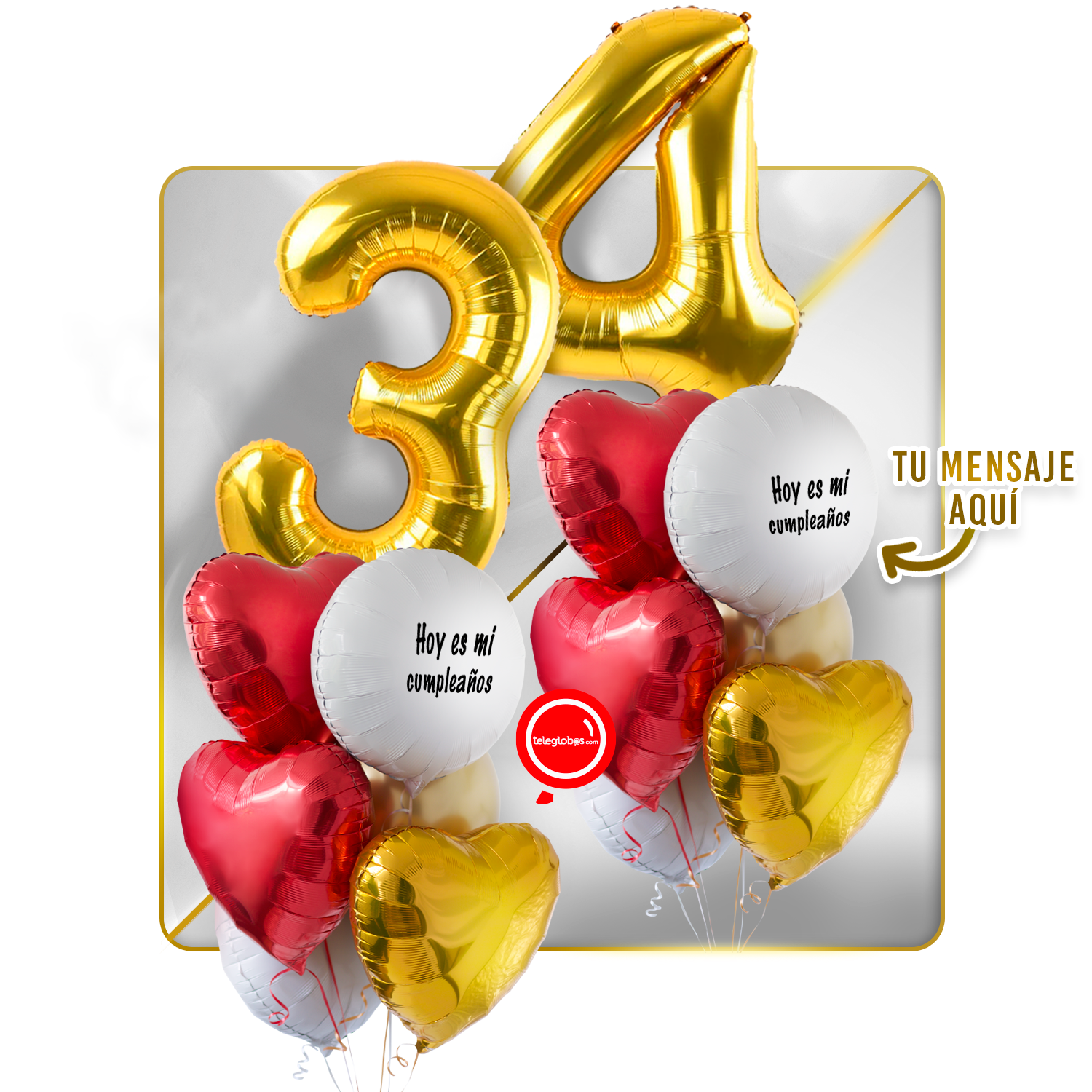 Kit celebrates -love and Gold- balloons Helium