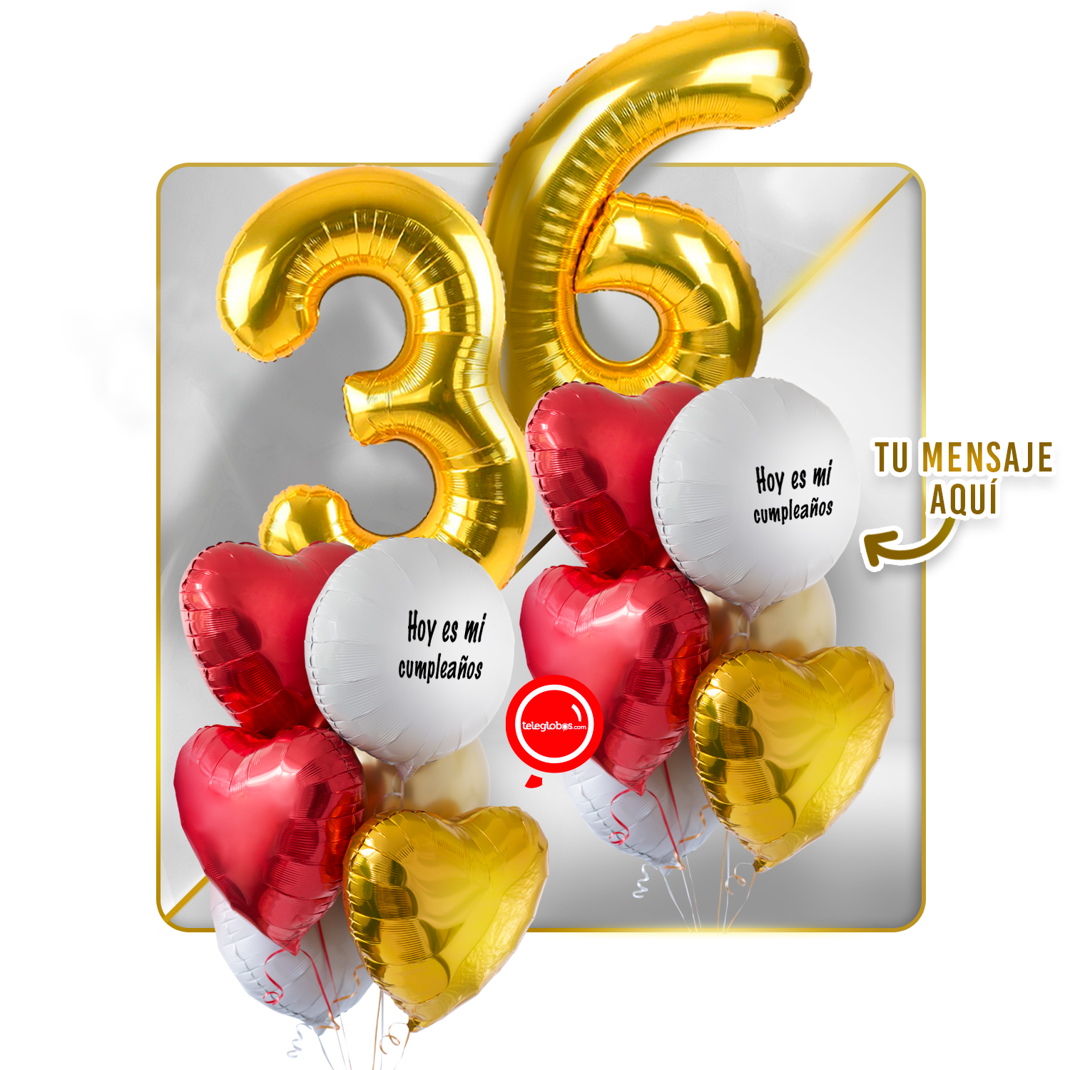 Kit celebrates -love and Gold- balloons Helium