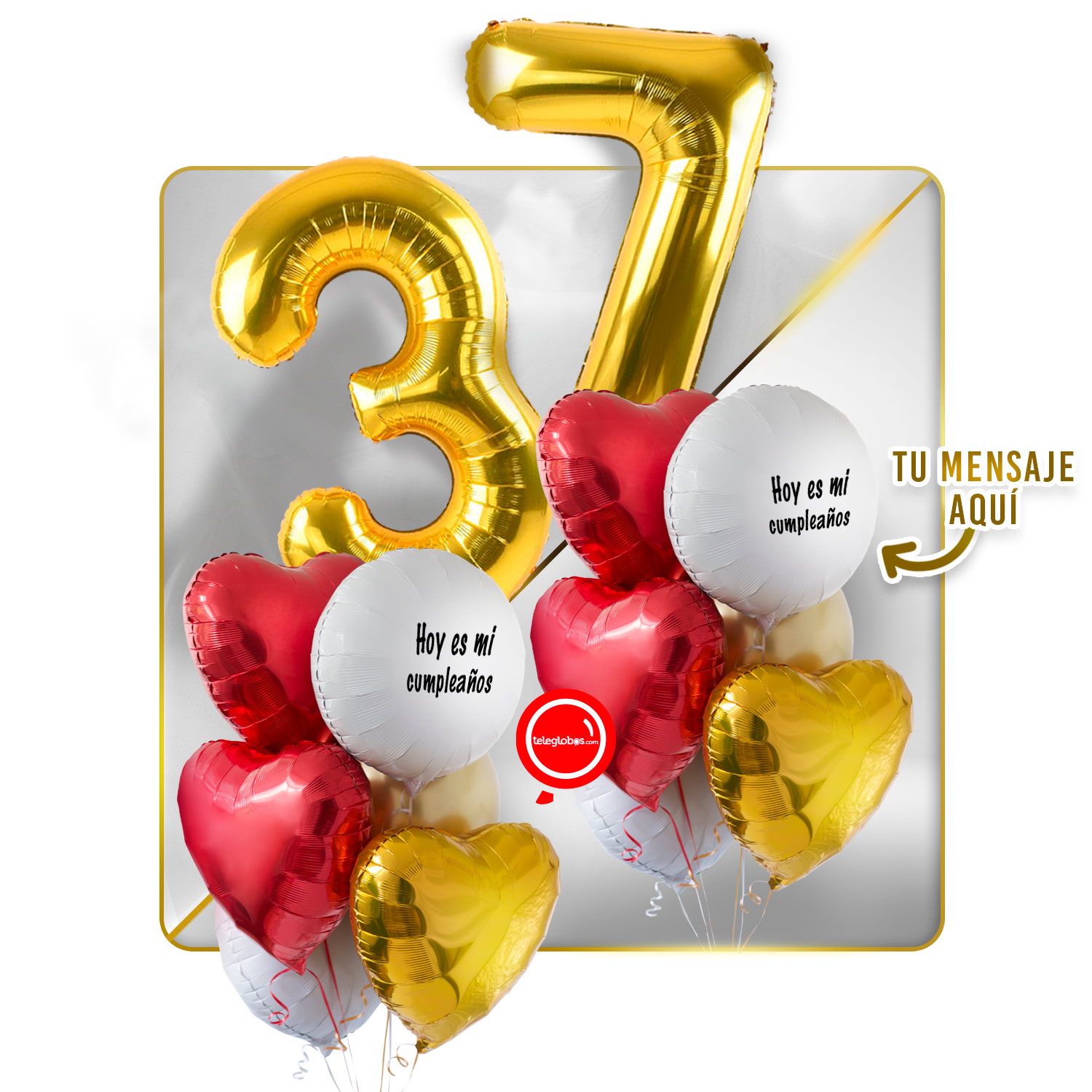 Kit celebrates -love and Gold- balloons Helium