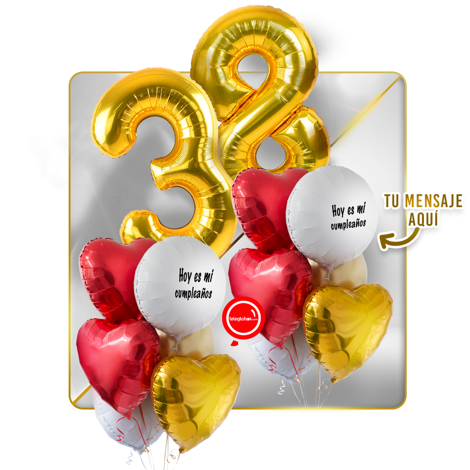 Kit celebrates -love and Gold- balloons Helium