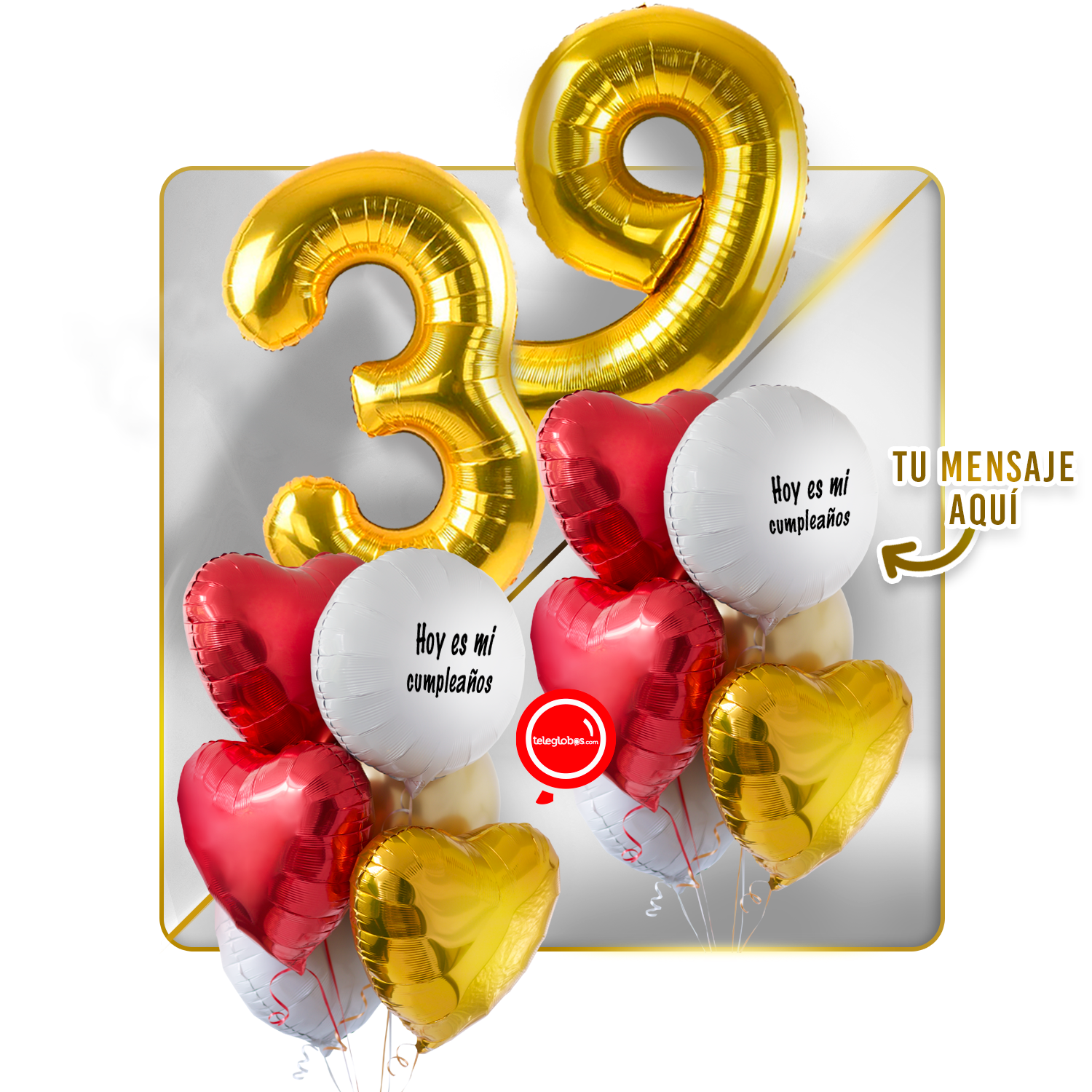 Kit celebrates -love and Gold- balloons Helium