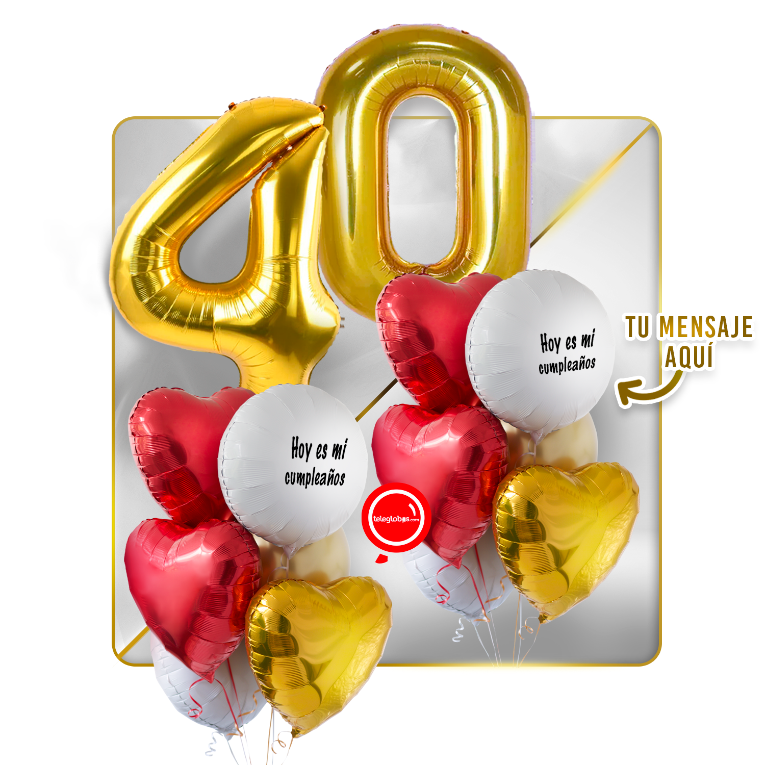 Kit celebrates -love and Gold- balloons Helium