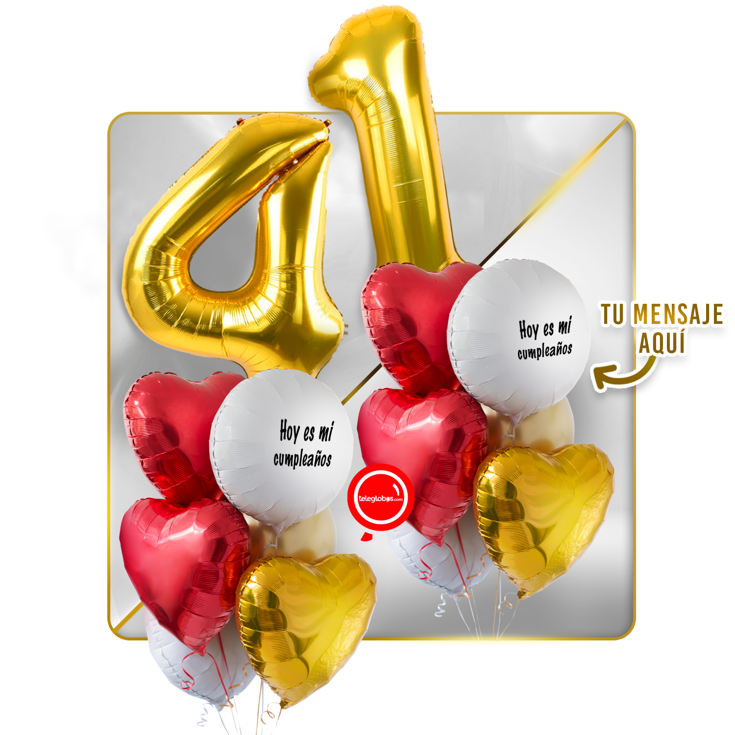 Kit celebrates -love and Gold- balloons Helium