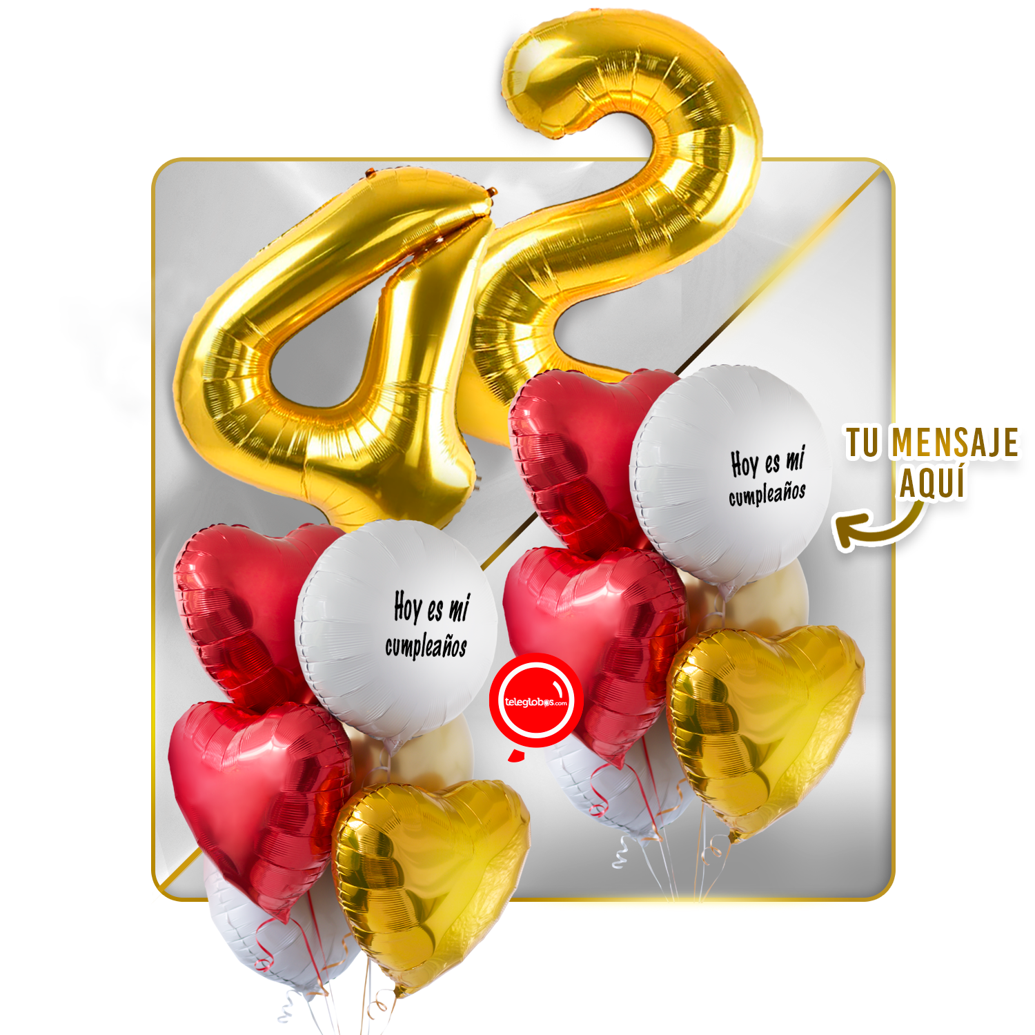 Kit celebrates -love and Gold- balloons Helium