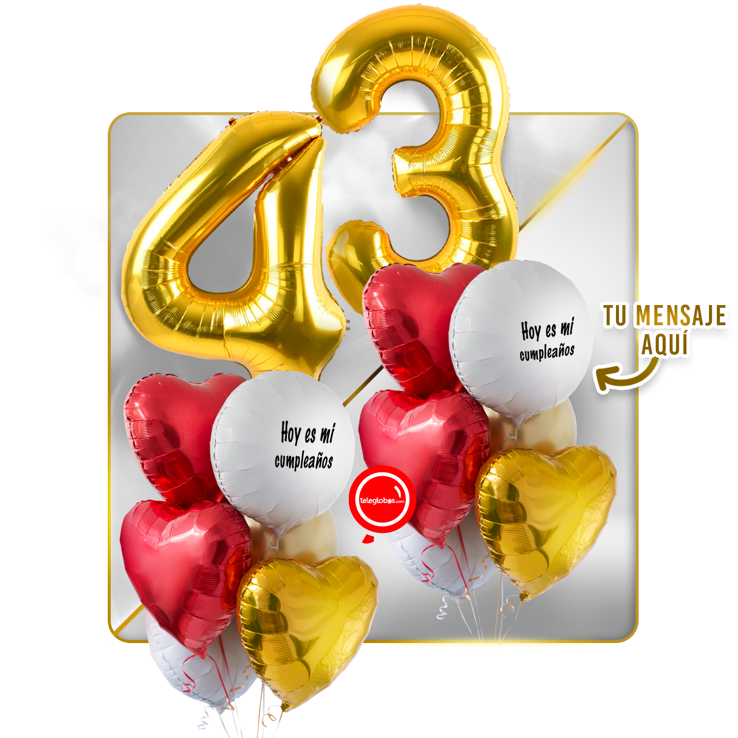 Kit celebrates -love and Gold- balloons Helium