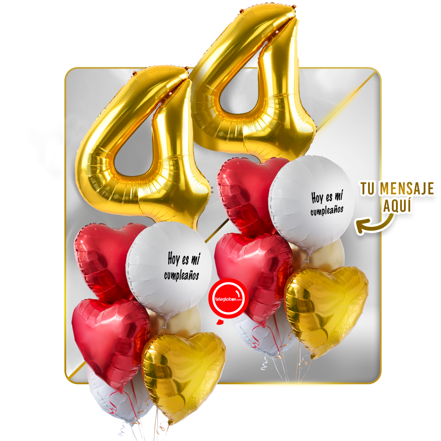 Kit celebrates -love and Gold- balloons Helium