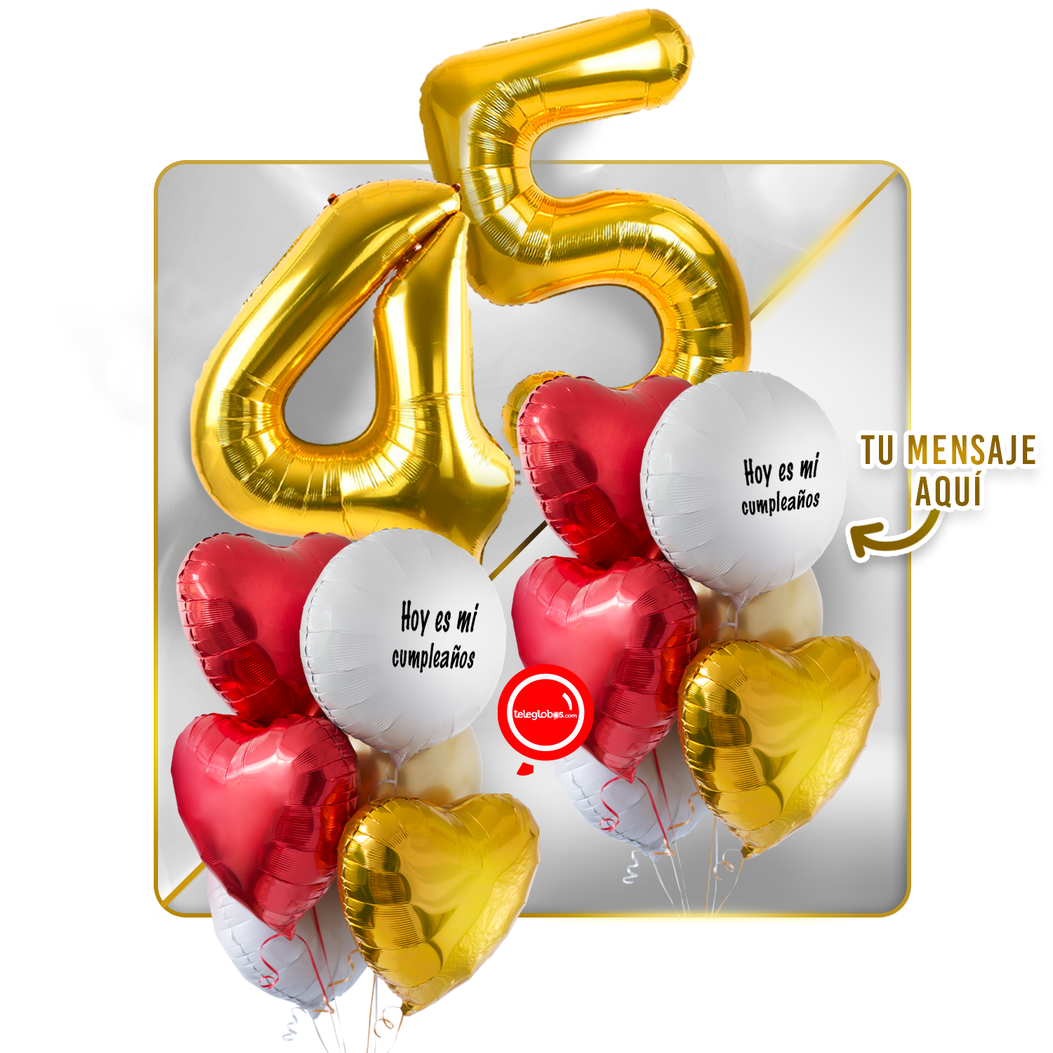 Kit celebrates -love and Gold- balloons Helium