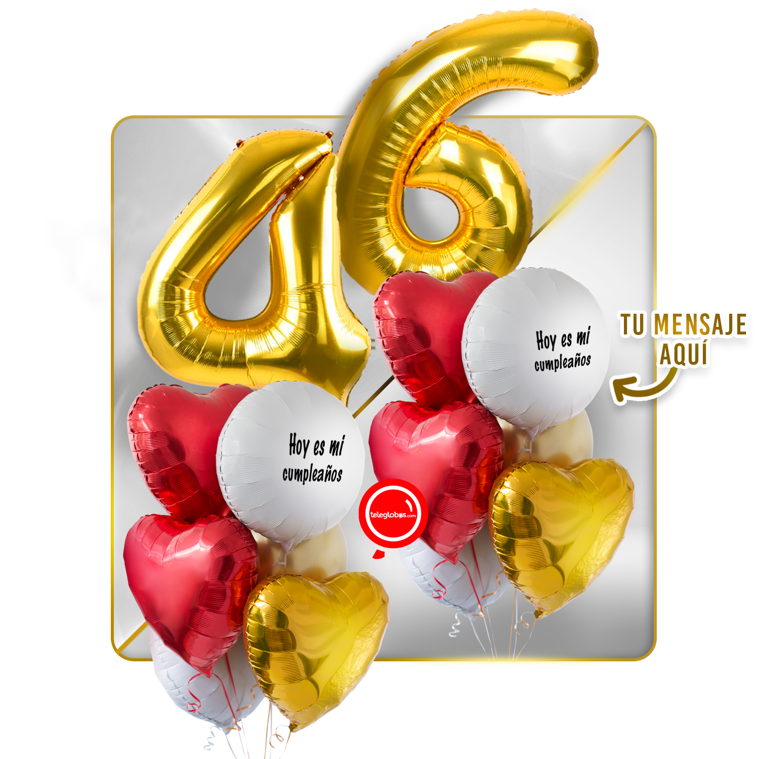 Kit celebrates -love and Gold- balloons Helium